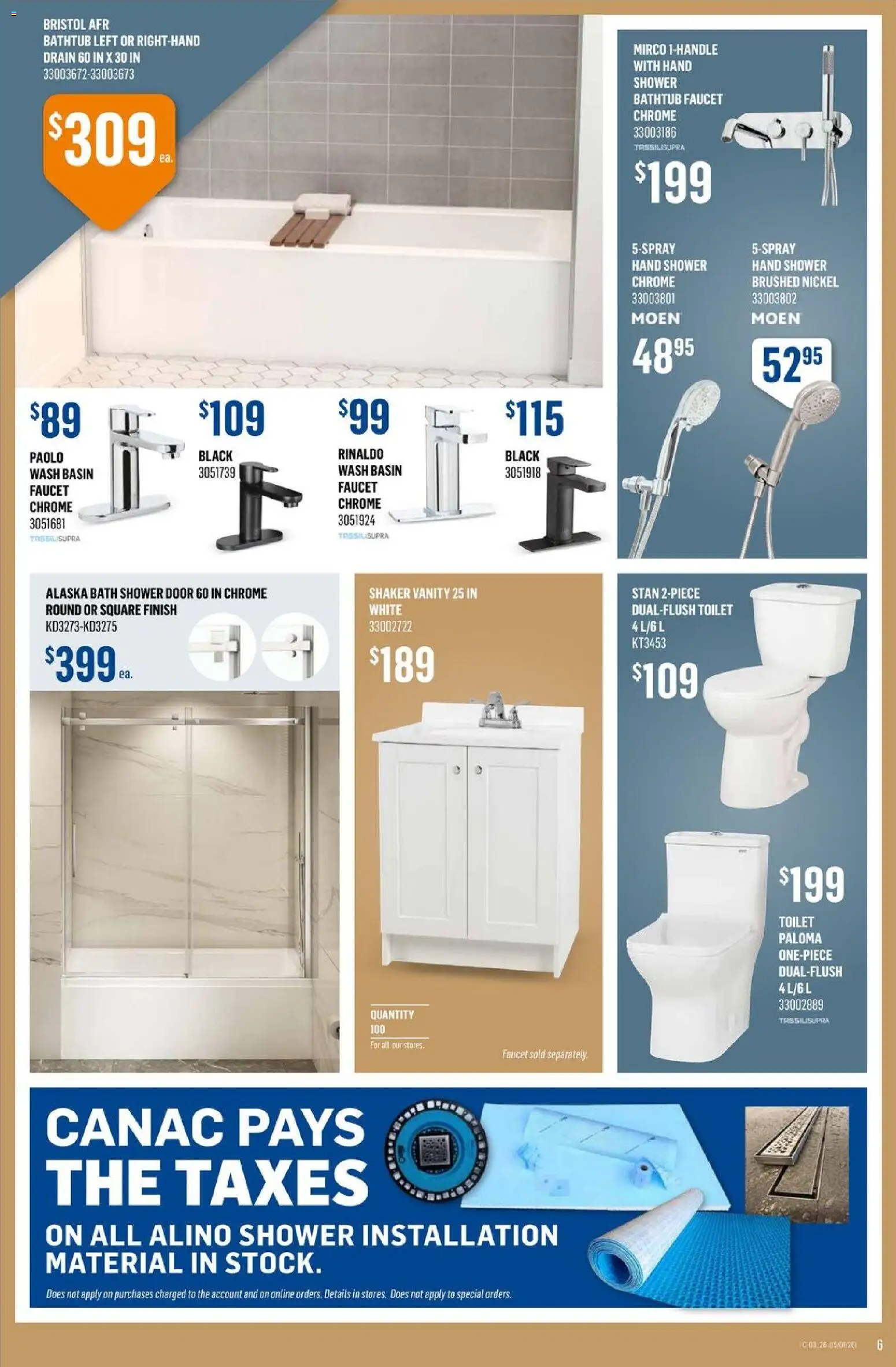 Canac flyer valid from 15.01.2026 | Page: 6 | Products: Bath, Shower