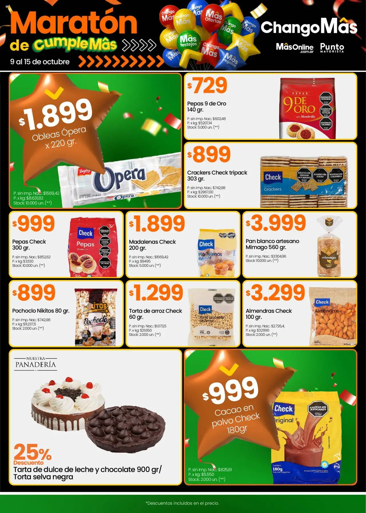 Punto Mayorista catálogo │ válido desde el 09.10.2025 | Página: 10 | Productos: Galletitas, Almendras, Leche, Cacao