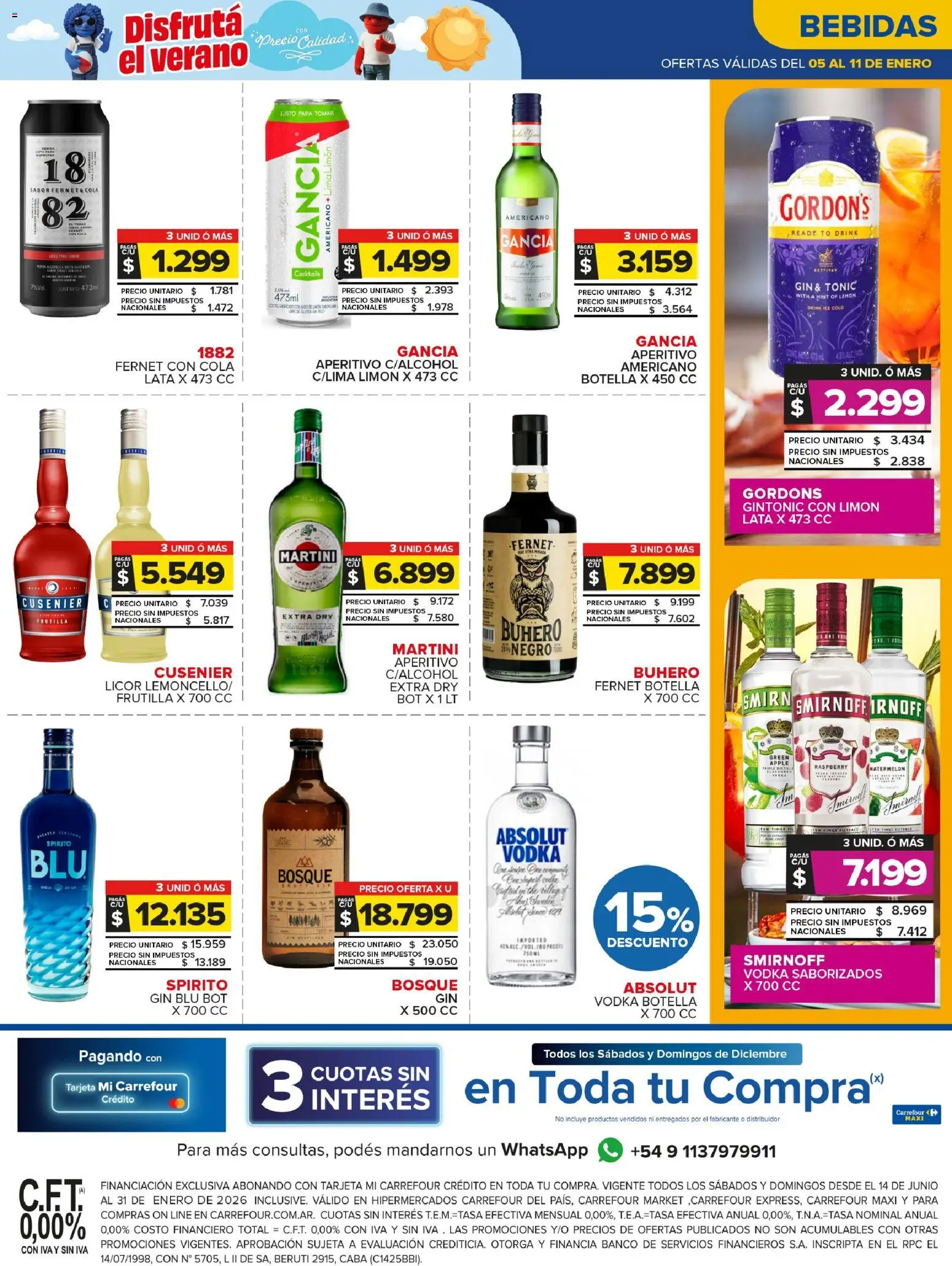Carrefour Maxi catálogo │ válido desde el 05.01.2026 | Página: 4 | Productos: Botella, Banco, Gin, Fernet