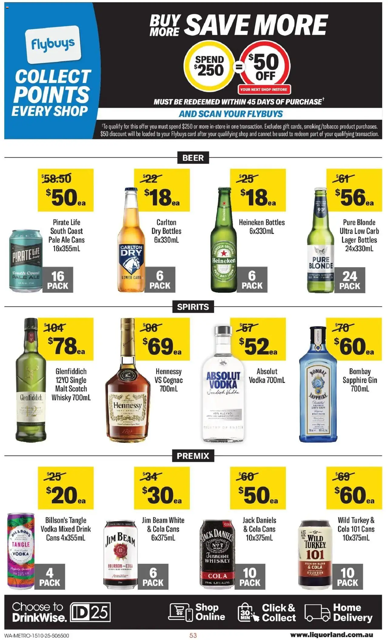 Coles catalogue - valid from 15.10.2025 | Page: 53 | Products: Beer, Bourbon, Gin, Whiskey