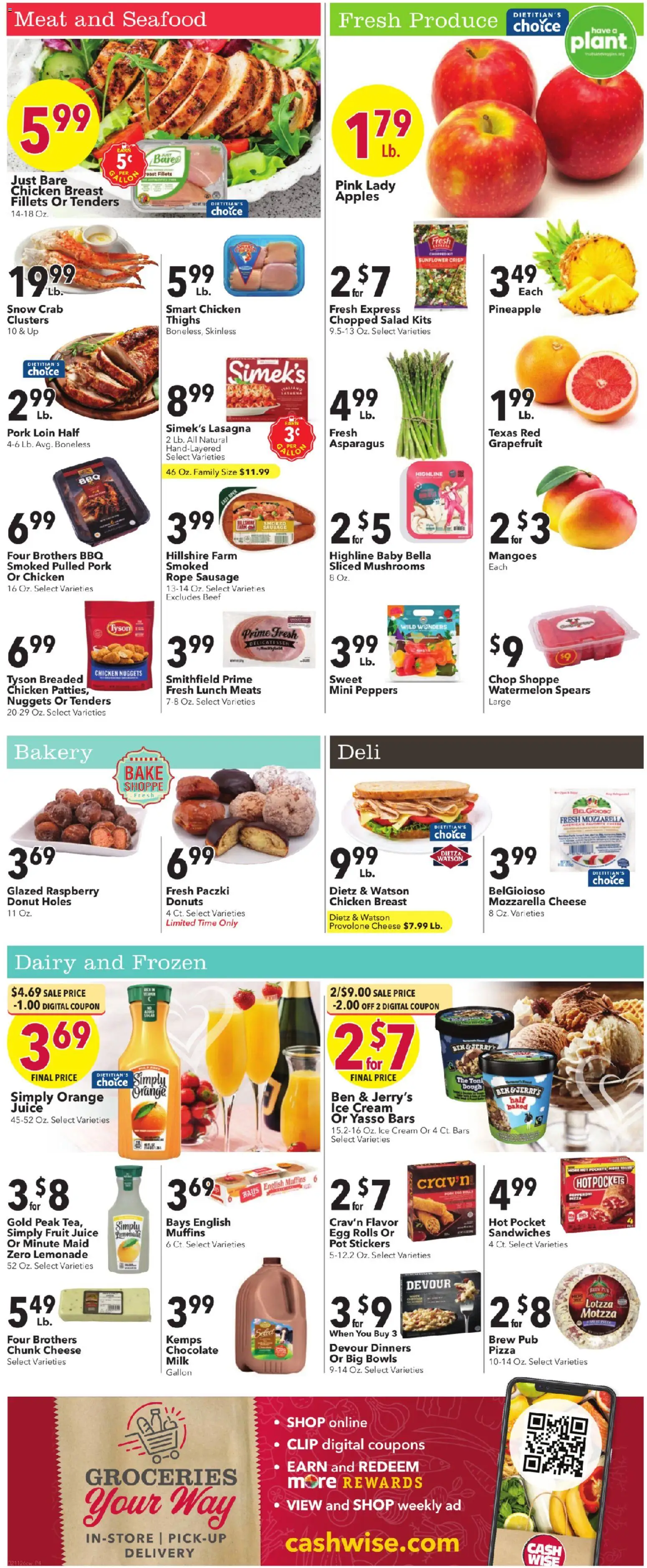Cash Wise Weekly Ad - valid from 11.02.2026 | Page: 6 | Products: Mushrooms, Stickers, Salad, Grapefruit