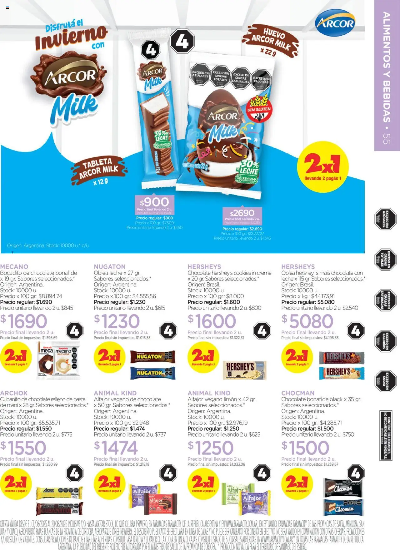Farmacity catálogo │ válido desde el 01.08.2025 | Página: 55 | Productos: Tableta, Mani, Huevo, Leche