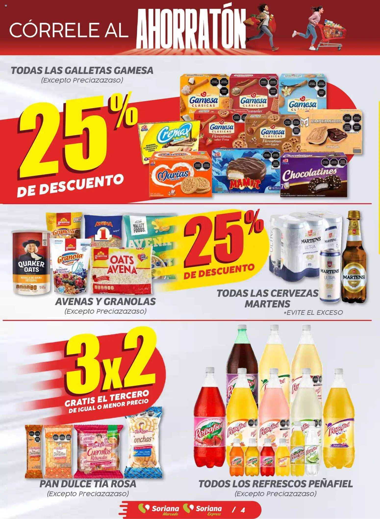 Nuevas ofertas de Soriana válidas en toda la República Mexicana desde el 06.11.2025. ¡Encuentra las mejores ofertas en Soriana - Ahorratón Soriana Mercado Nacional! | Página: 4 | Productos: Avena, Mango, Chocolate, Galletas
