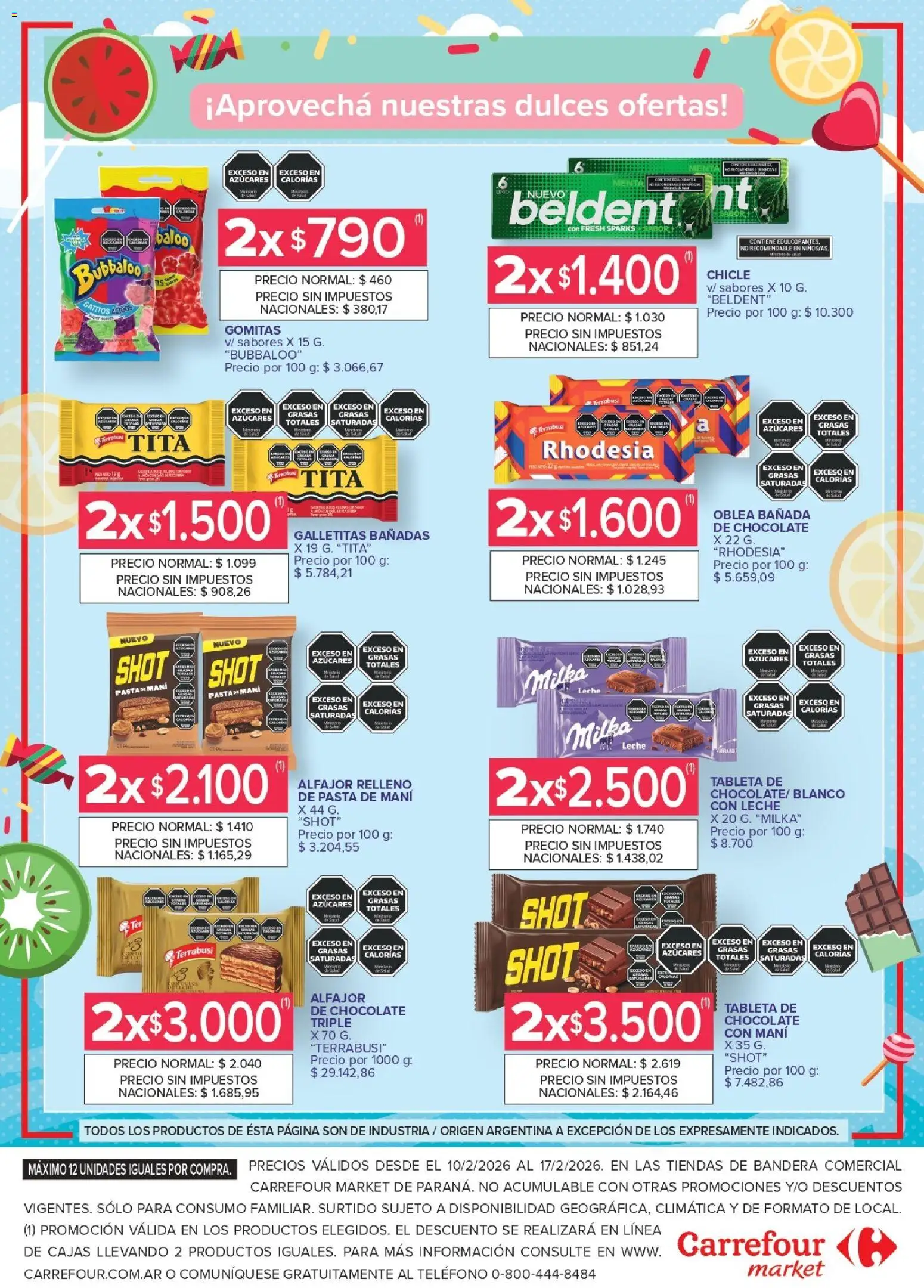 Carrefour Market - Market Paraná │ válido desde el 10.02.2026 | Página: 4 | Productos: Tableta, Galletitas, Leche, Chocolate
