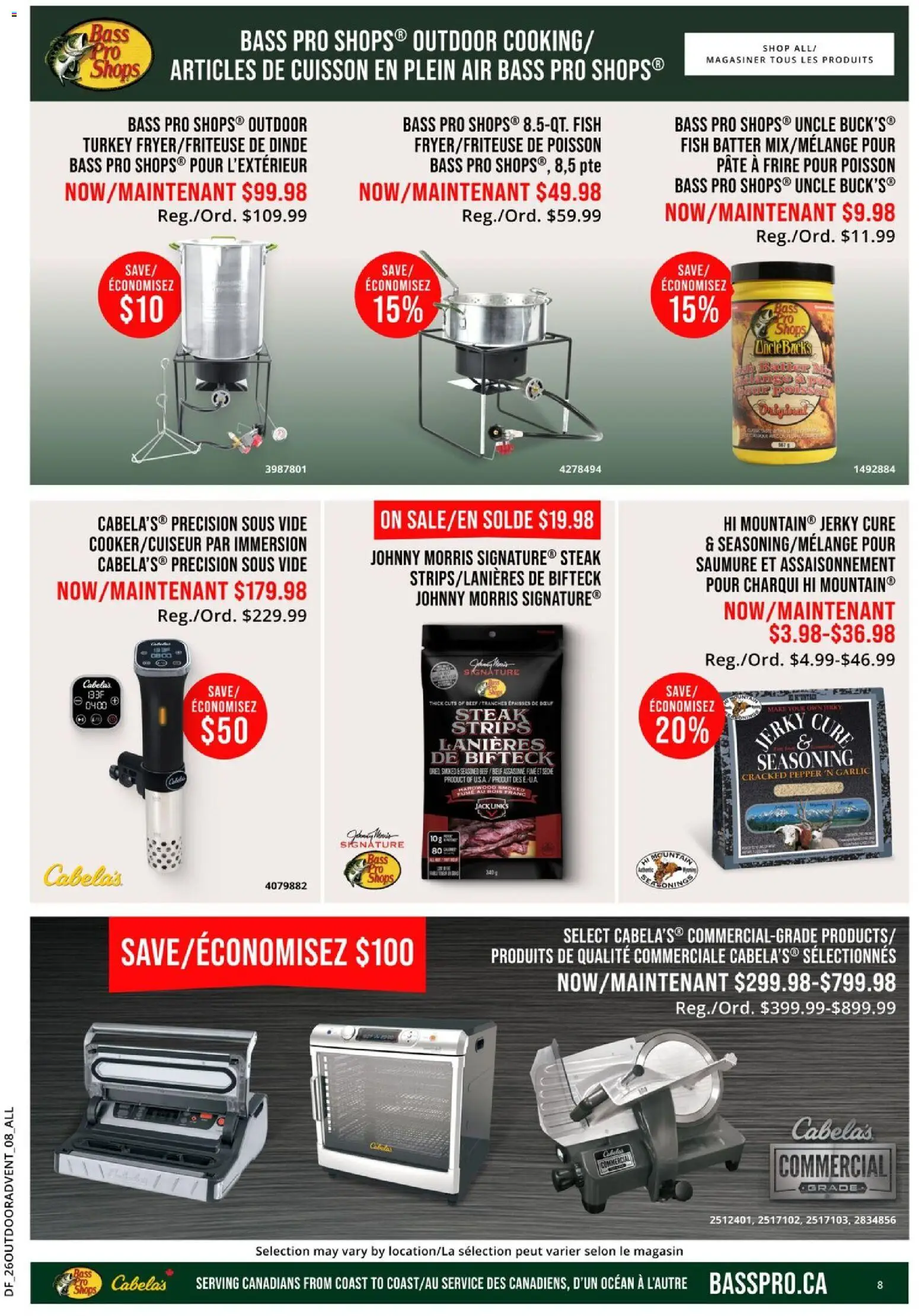 Cabelas flyer valid from 26.03.2026 | Page: 8 | Products: Fish, Beef, Turkey