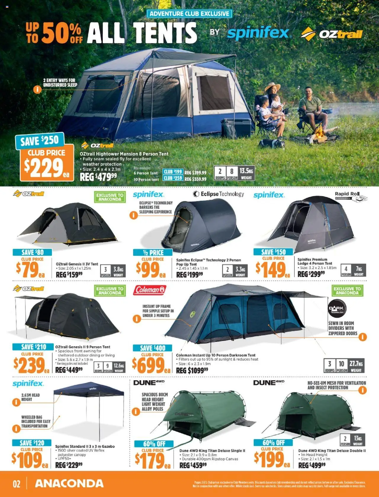 Anaconda catalogue - valid from 08.09.2025 | Page: 2 | Products: Light, Gazebo, Bag, Weight