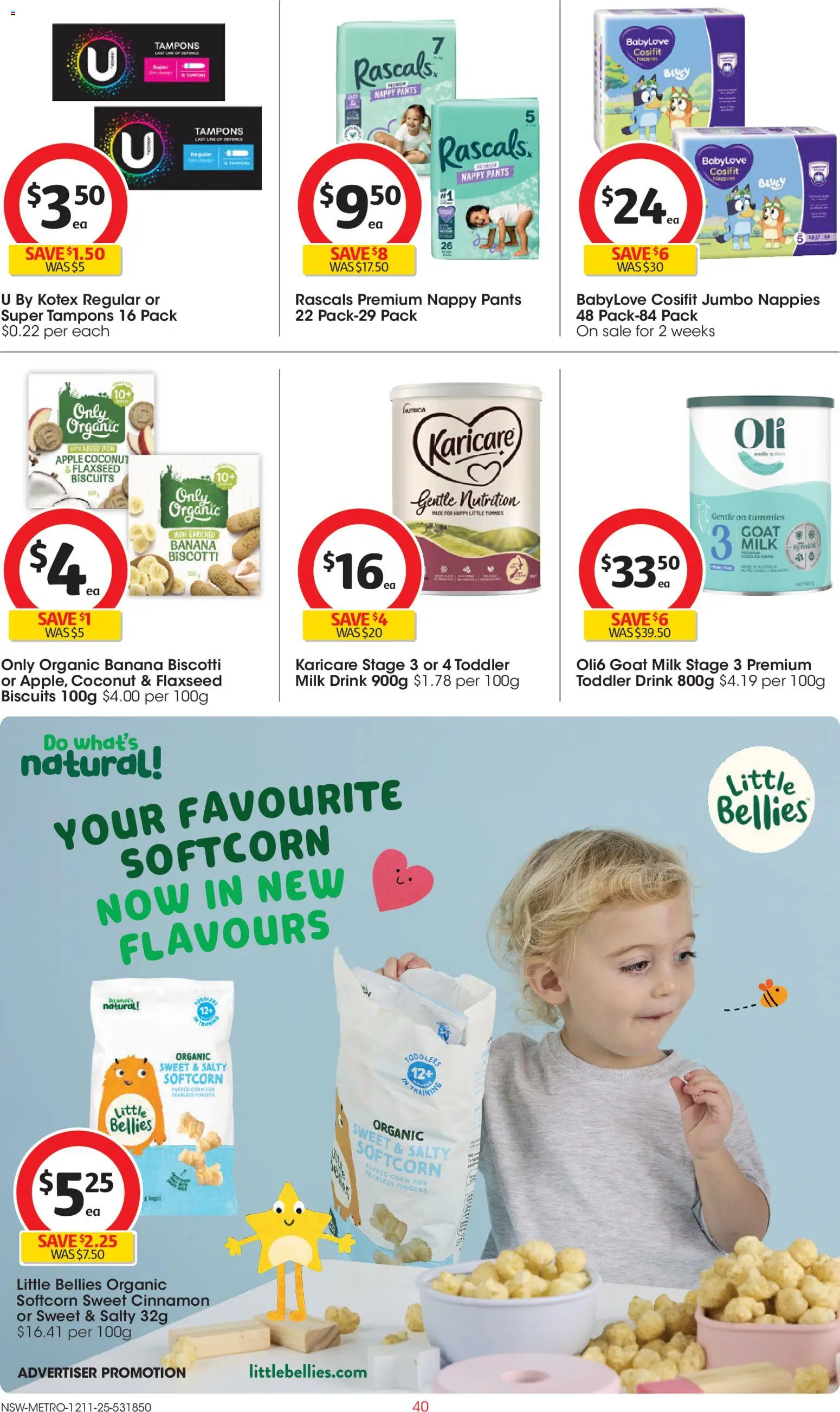 Coles catalogue - valid from 12.11.2025 | Page: 40 | Products: Milk, Biscuits, Pants, Iron