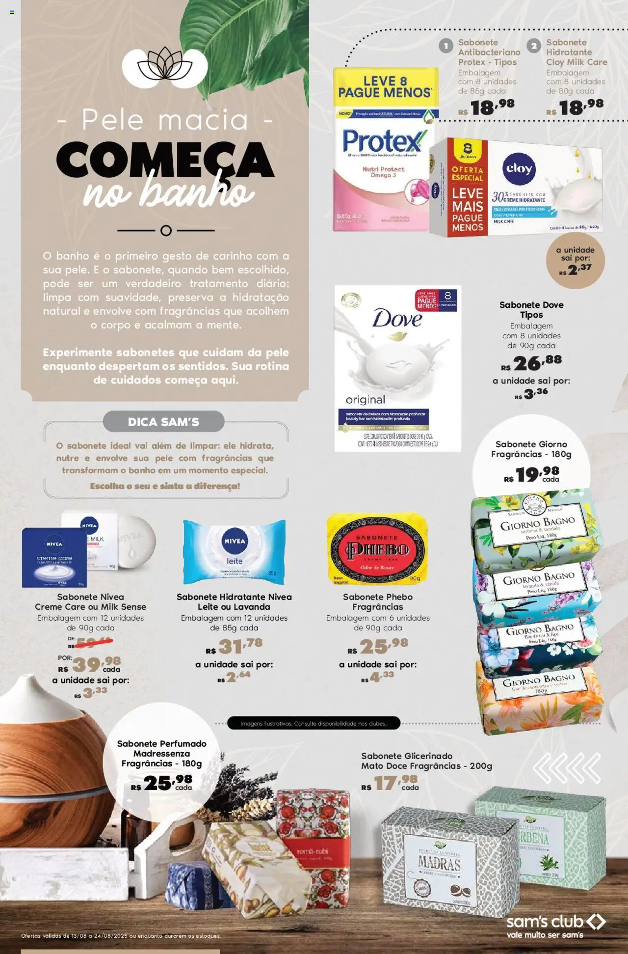 Sam's Club Folheto - válido de 13.08.2025 | Página: 6 | Produtos: Figo, Ômega 3, Creme, Dove