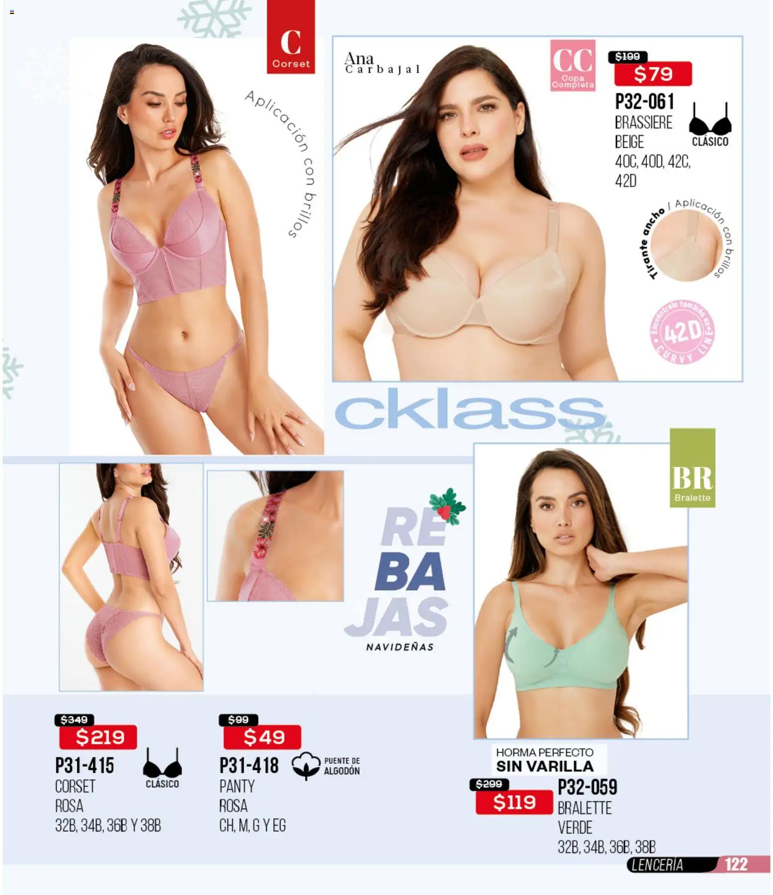Nuevas ofertas de Cklass válidas en toda la República Mexicana desde el 30.11.2025. ¡Encuentra las mejores ofertas en Cklass catálogo Rebajas Navideñas Ropa! | Página: 123 | Productos: Algodón, Lenceria