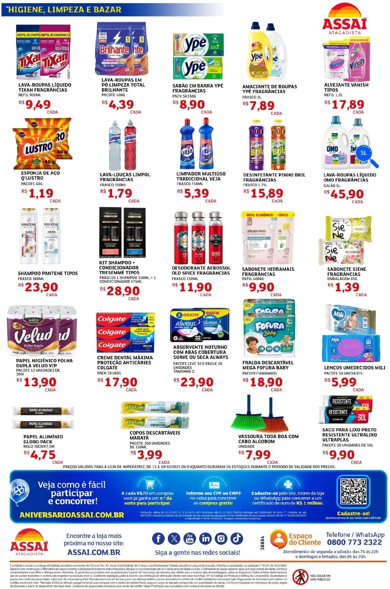 Assaí Atacadista Folheto - válido de 15.10.2025 | Página: 4 | Produtos: Rolo, Amaciante de roupas, Base, Telefone
