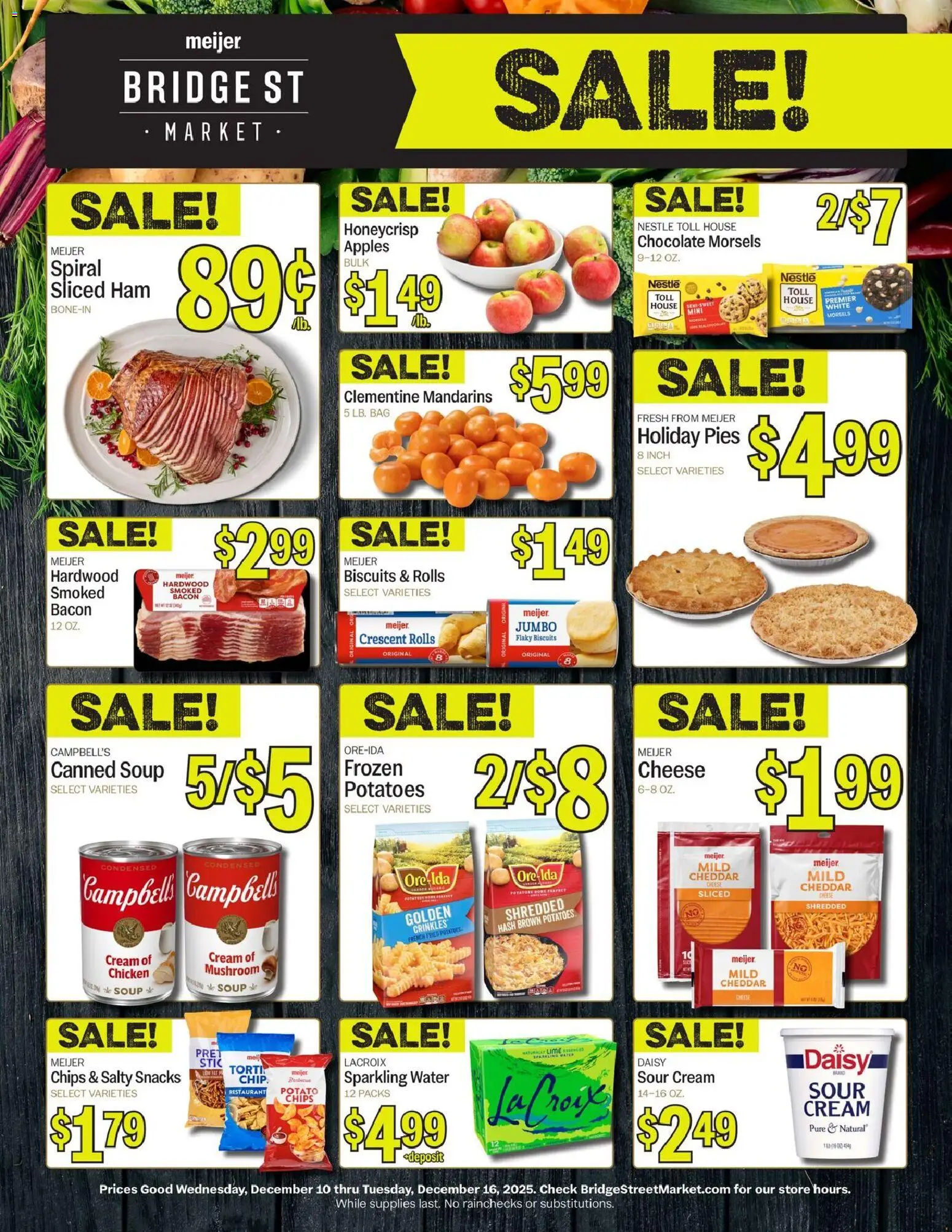 Meijer Bridge Street Market - valid from 10.12.2025 | Page: 1 | Products: Cheese, Chocolate, Chips, Bag