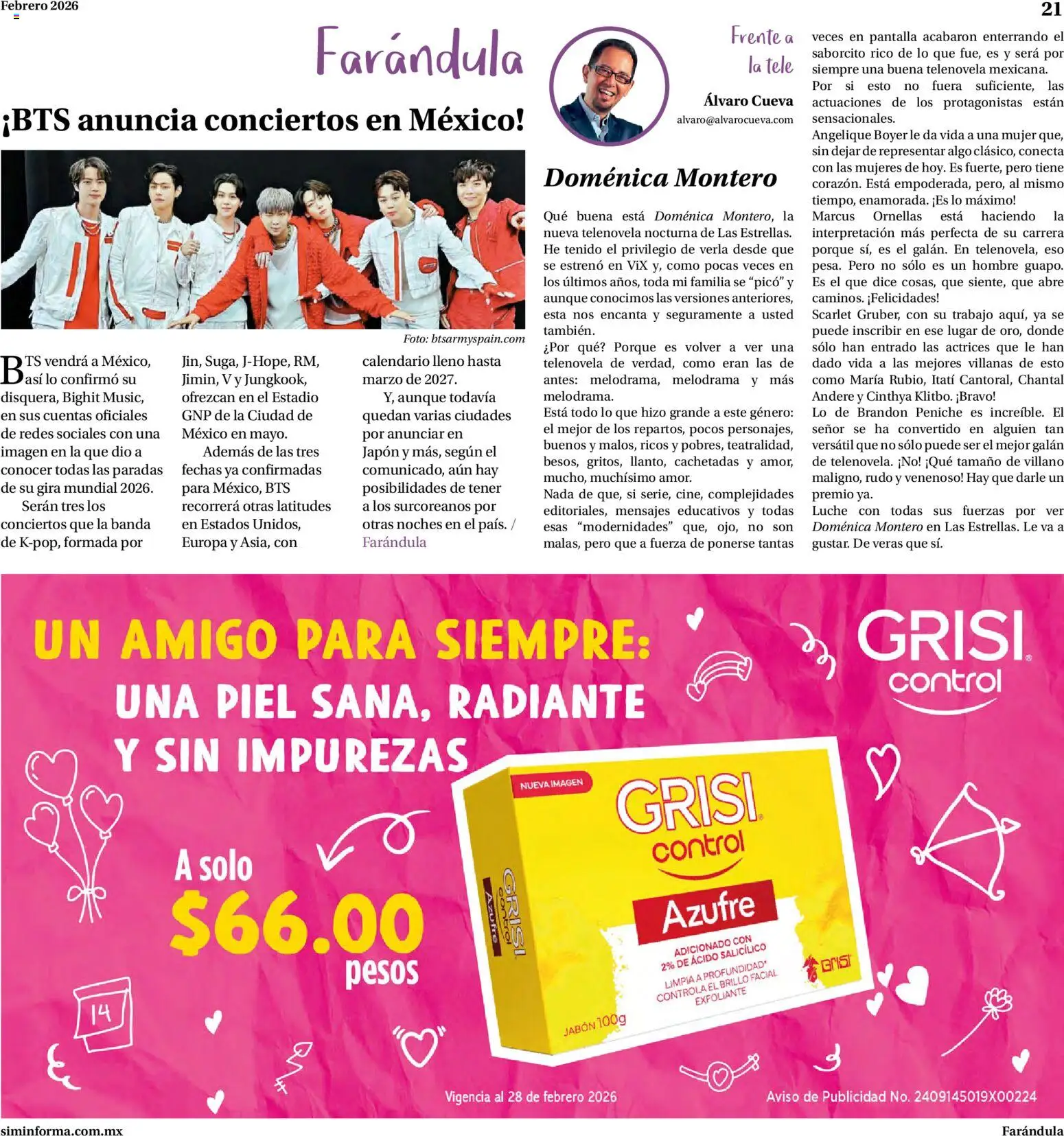 Nuevas ofertas de Farmacias Similares válidas en toda la República Mexicana desde el 01.02.2026. ¡Encuentra las mejores ofertas en Farmacias Similares catálogo! | Página: 21 | Productos: Brillo, Pico, Radiante, Jabón