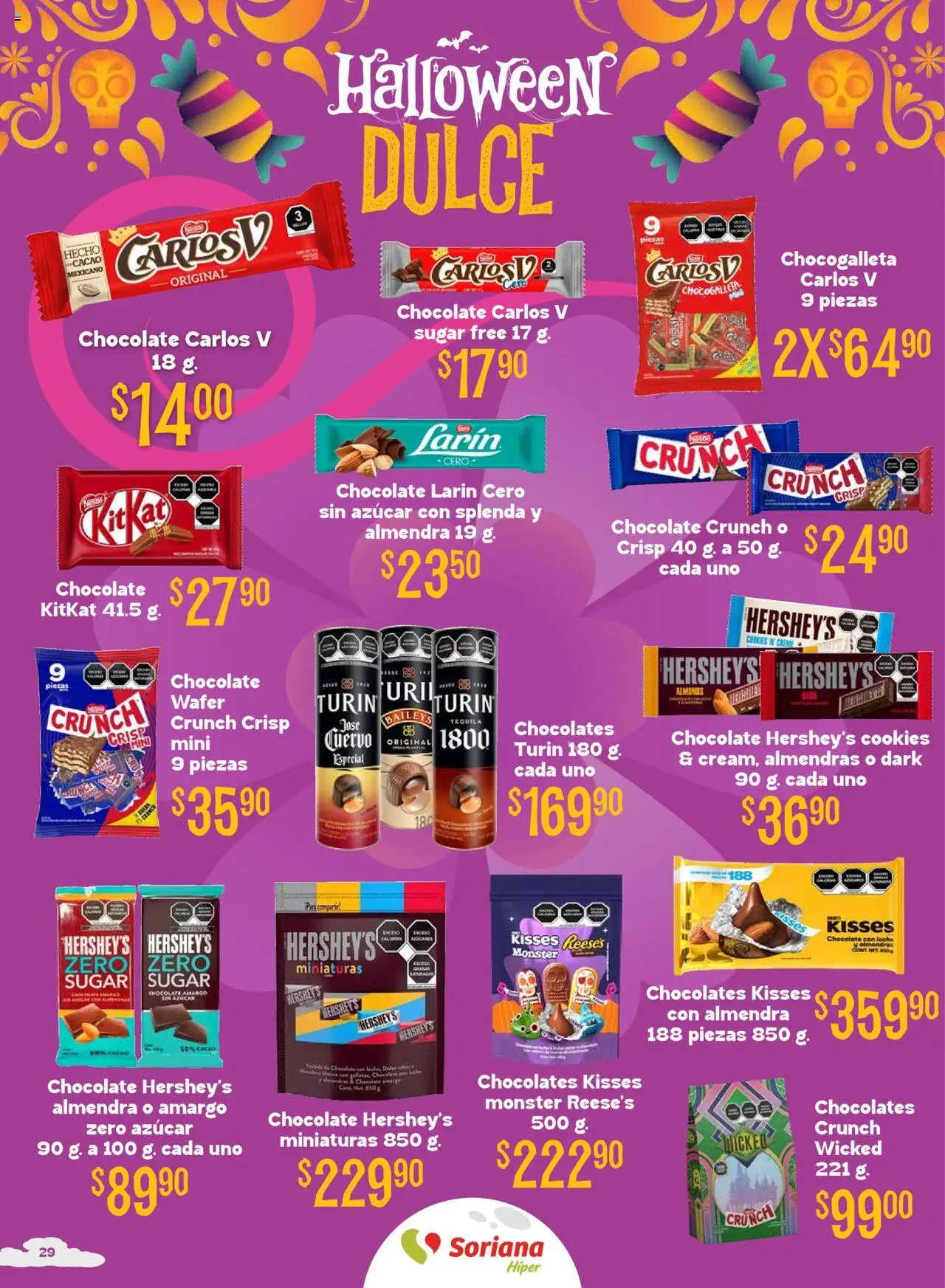 Nuevas ofertas de Soriana válidas en toda la República Mexicana desde el 25.09.2025. ¡Encuentra las mejores ofertas en Soriana - Halloween y Día de Muertos Híper Nacional! | Página: 29 | Productos: Azúcar, Leche, Almendra, Cacao