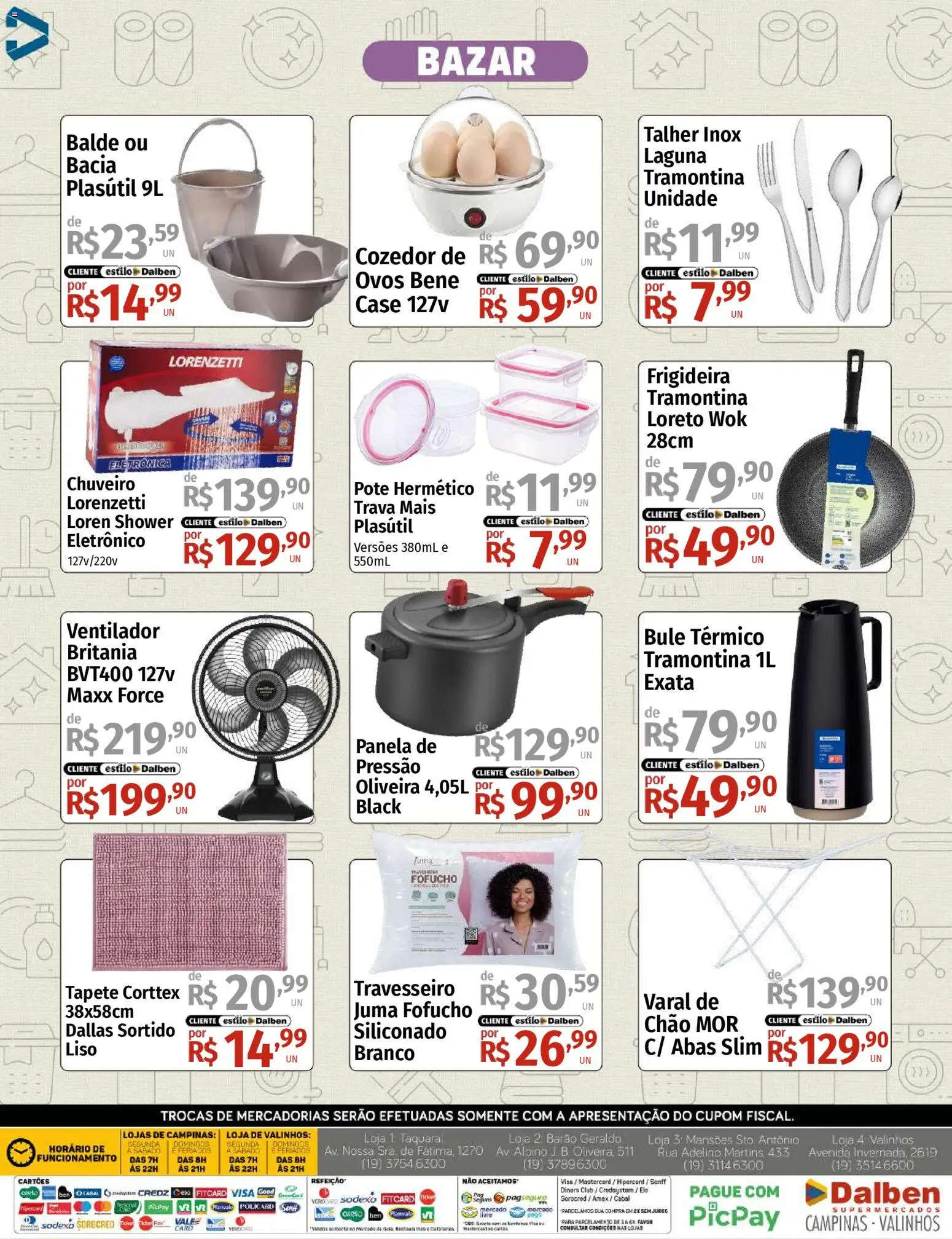 Supermercado Dalben Folheto - válido de 09.02.2026 | Página: 4 | Produtos: Frigideira, Travesseiro, Panela, Tapete