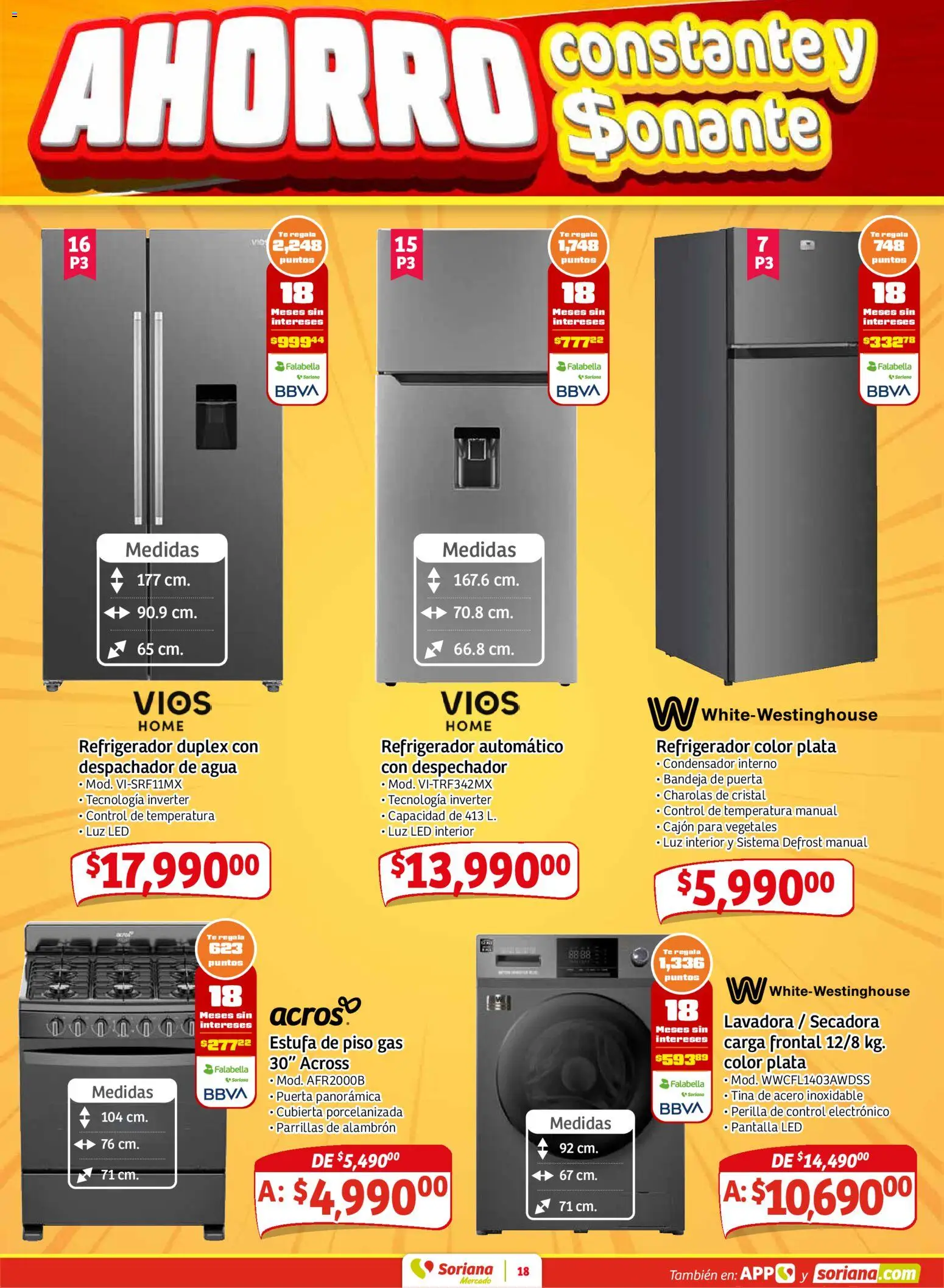 Nuevas ofertas de Soriana válidas en toda la República Mexicana desde el 02.01.2026. ¡Encuentra las mejores ofertas en Soriana - Pesito Valedor Mercado: Ags, Col, Gto, Jal, Mich! | Página: 26 | Productos: Refrigerador, Secadora, Bandeja, Lavadora