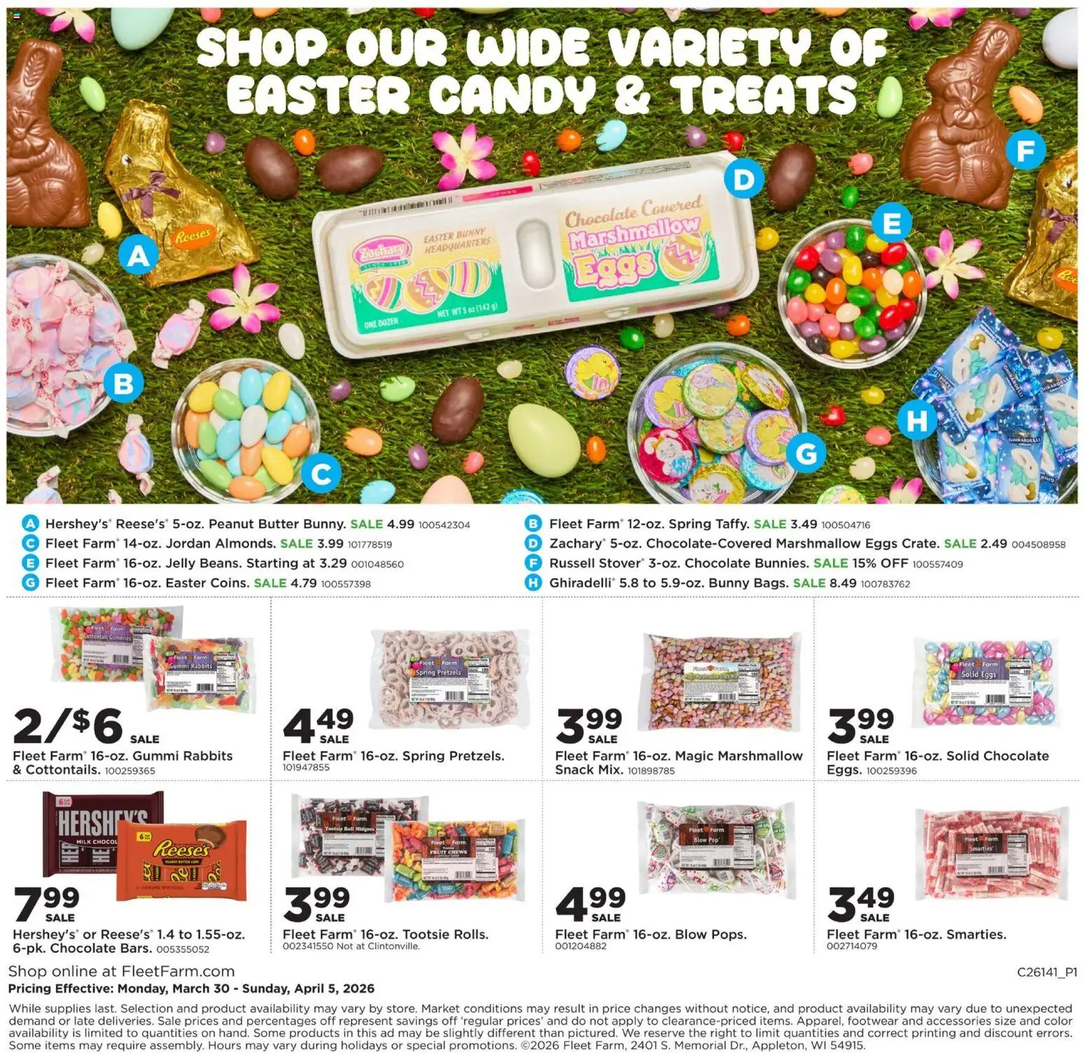 Mills Fleet Farm Weekly Ad - valid from 30.03.2026 | Page: 36 | Products: Milk, Butter, Eggs, Chocolate