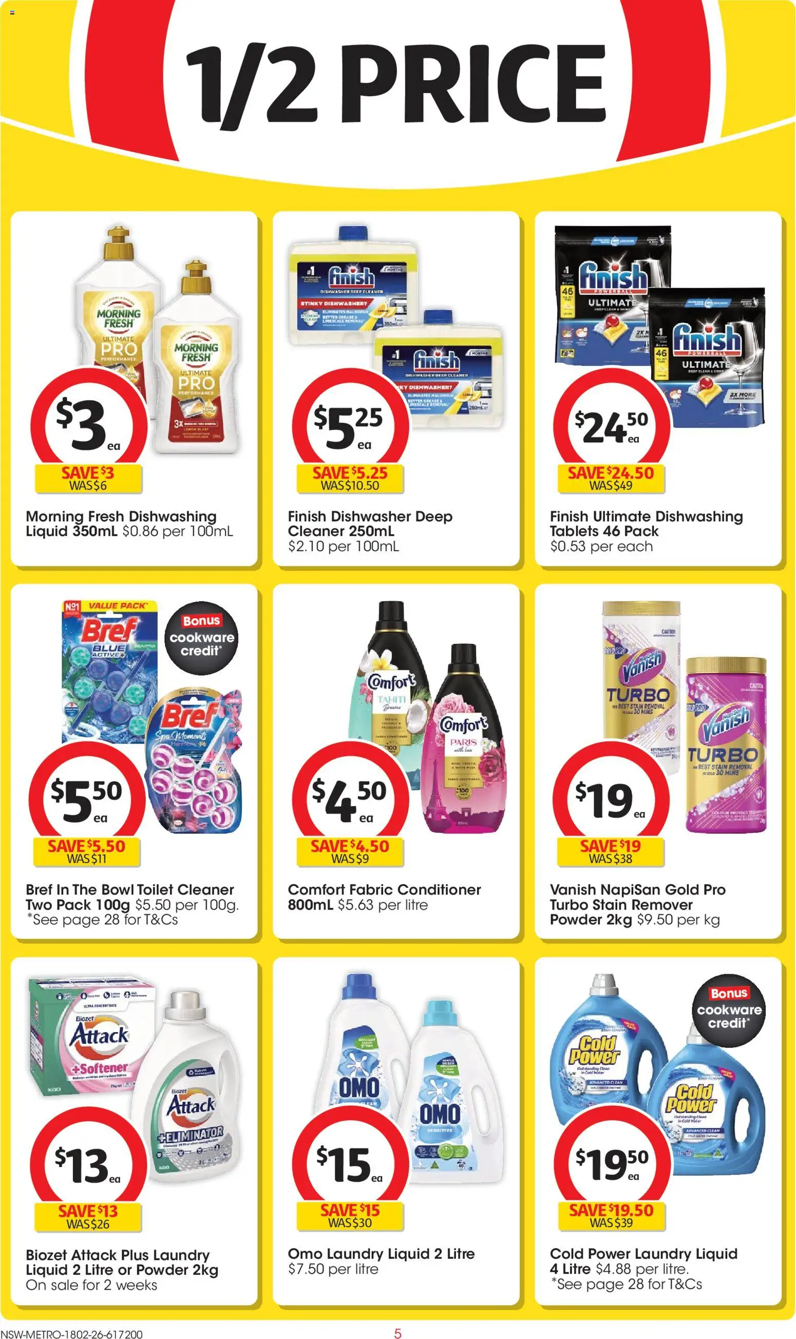 Coles catalogue - valid from 18.02.2026 | Page: 5 | Products: Toilet, Powder, Cookware, Stain remover