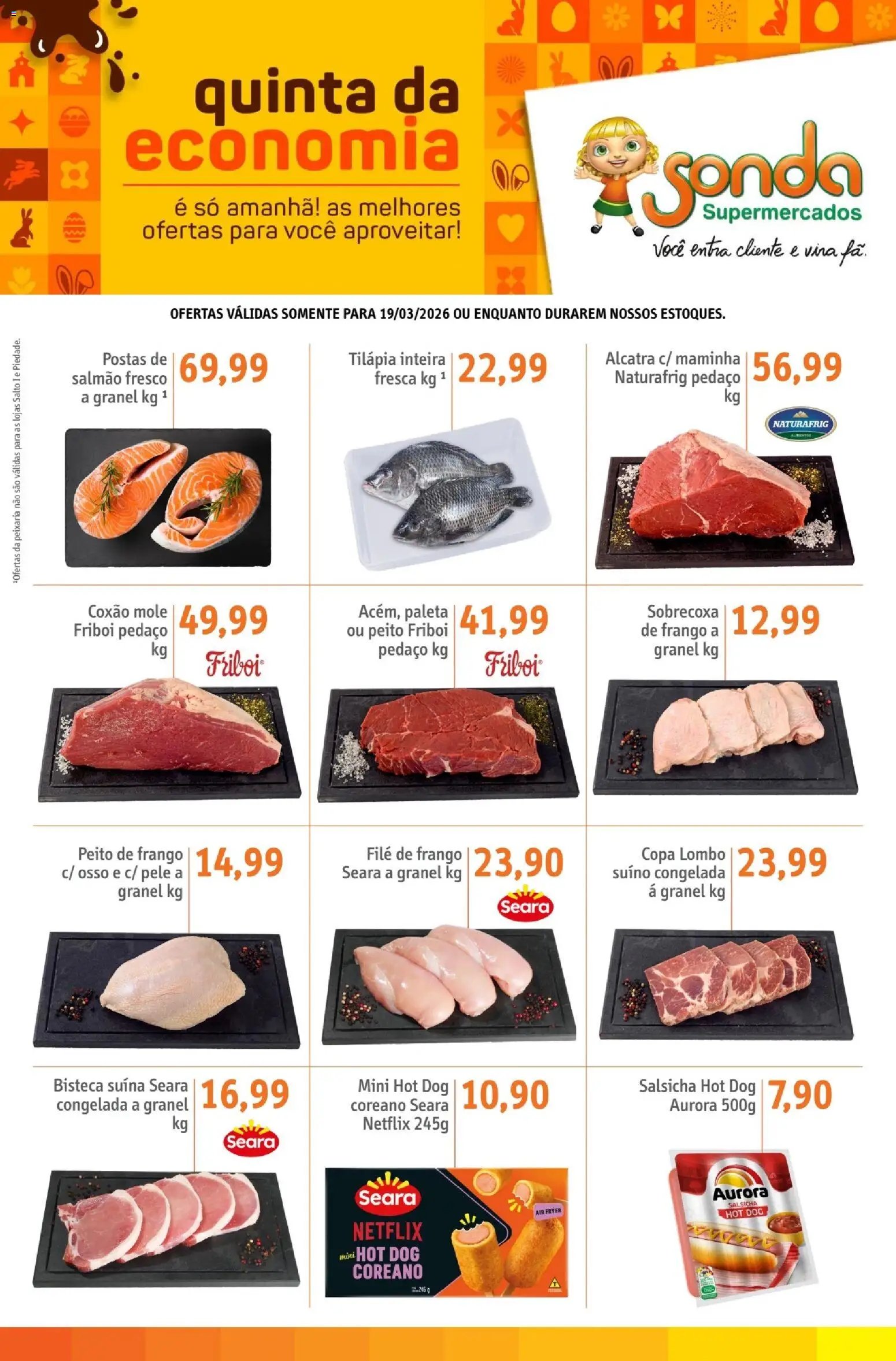 Sonda Folheto - válido de 19.03.2026 | Página: 1 | Produtos: Air fryer, Salsicha, Filé de frango, Copa