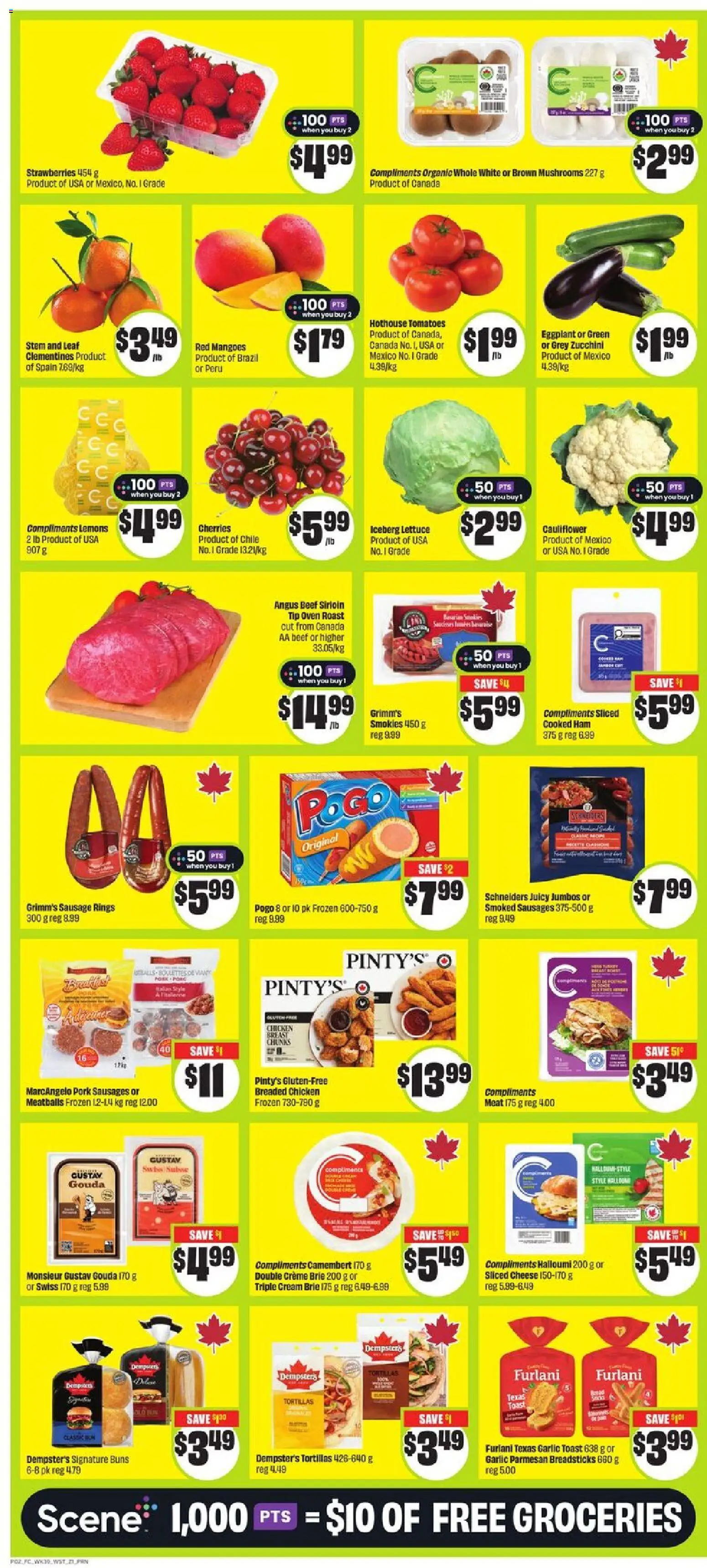 FreshCo flyer valid from 22.01.2026 | Page: 3 | Products: Strawberries, Cream, Oven, Ham
