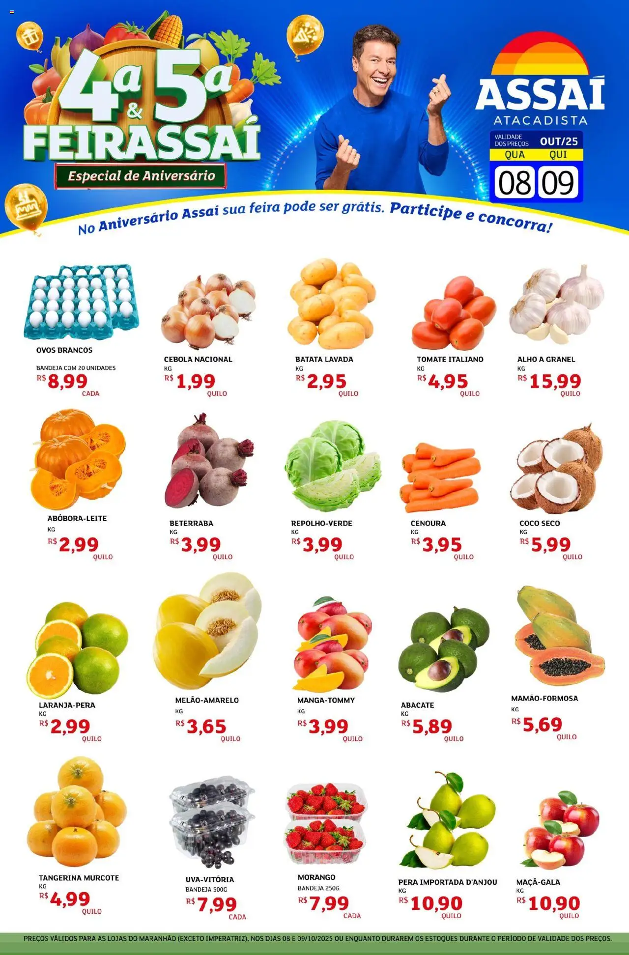 Assaí Atacadista Folheto - válido de 08.10.2025 | Página: 1 | Produtos: Beterraba, Cebola, Cenoura, Bandeja