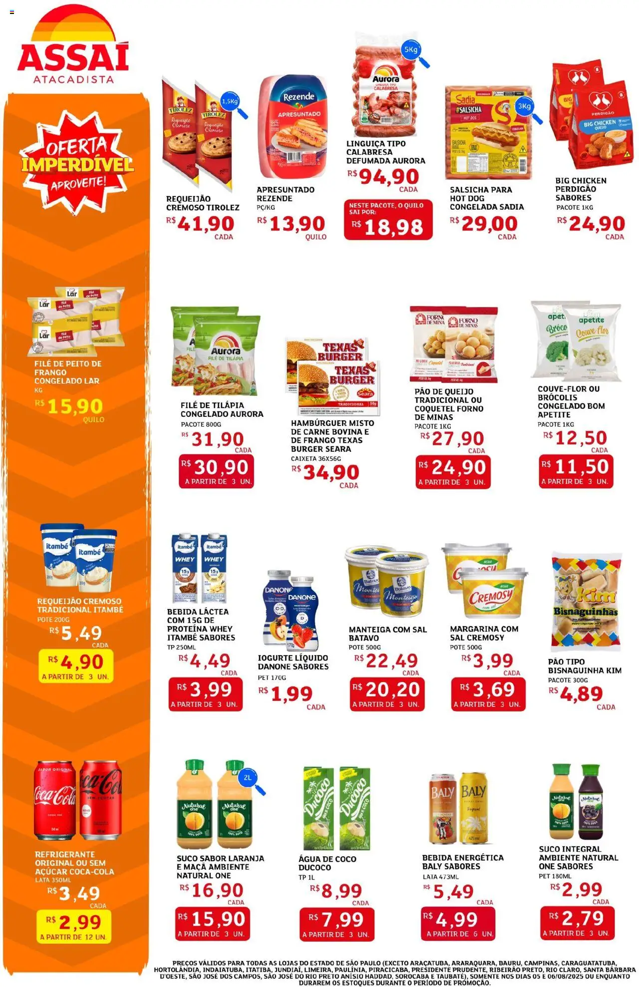 Assaí Atacadista Folheto - válido de 05.08.2025 | Página: 2 | Produtos: Forno, Carne, Couve, Pão de queijo