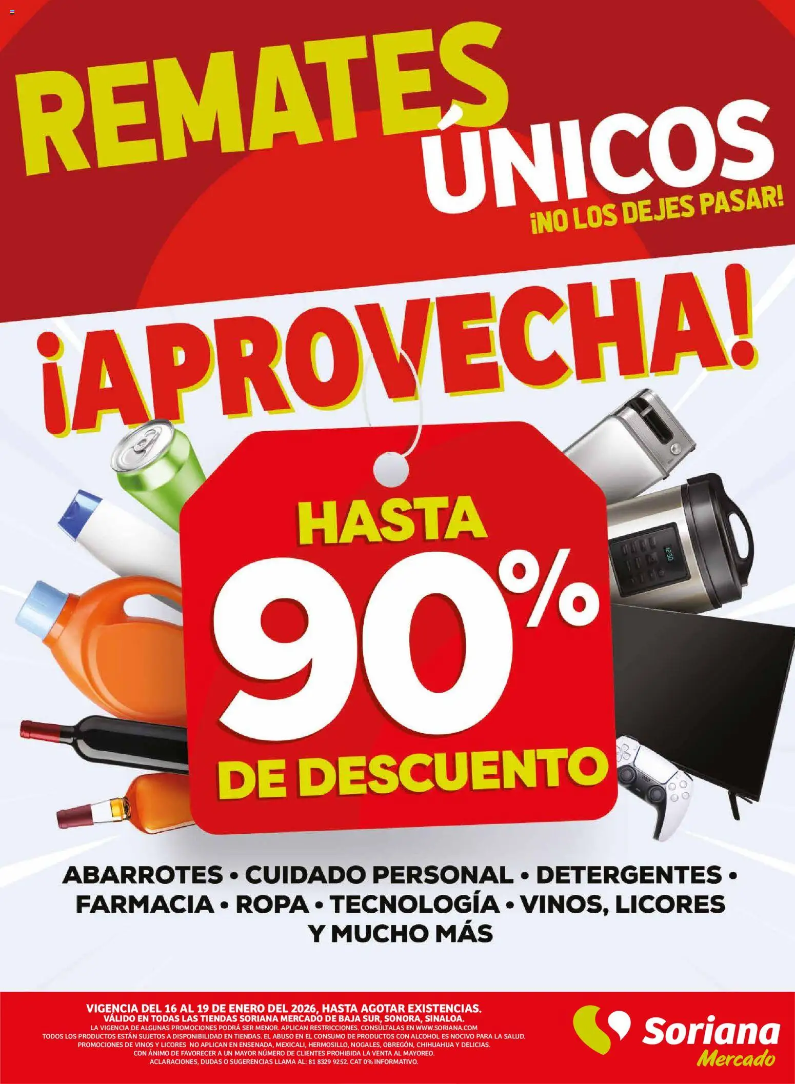 Nuevas ofertas de Soriana válidas en toda la República Mexicana desde el 16.01.2026. ¡Encuentra las mejores ofertas en Soriana - Fin de Semana Mercado: BCS, Son y Sin! | Página: 12 | Productos: Ropa