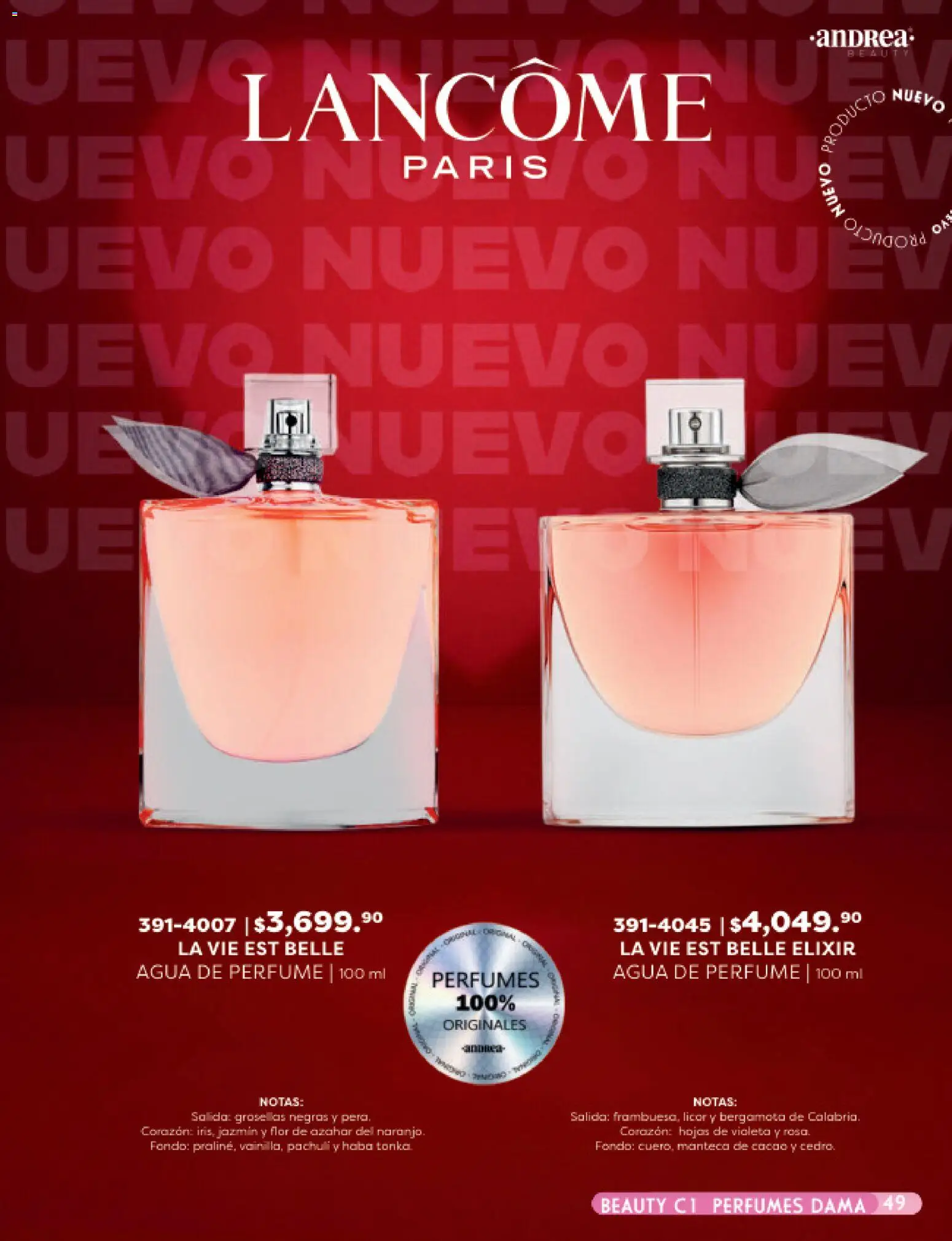 Nuevas ofertas de Andrea válidas en toda la República Mexicana desde el 25.01.2026. ¡Encuentra las mejores ofertas en Andrea catálogo Beauty! | Página: 49 | Productos: Agua, Cacao, Perfume