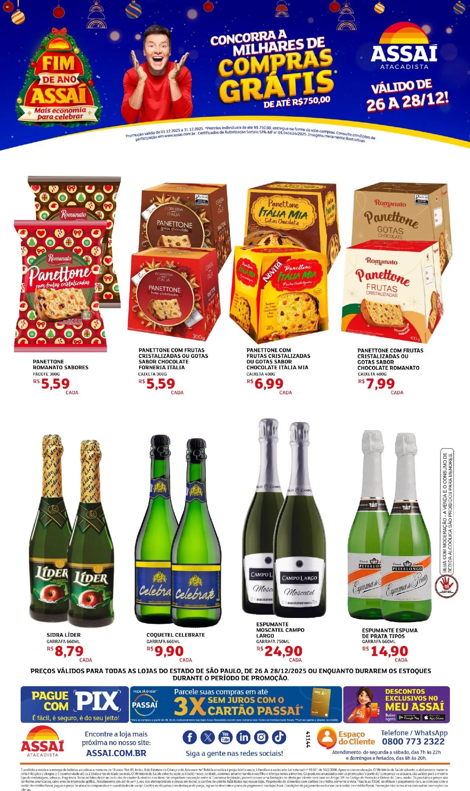 Assaí Atacadista Folheto - válido de 26.12.2025 | Página: 1 | Produtos: Espumante, Pneus, Bebida, Frutas cristalizadas