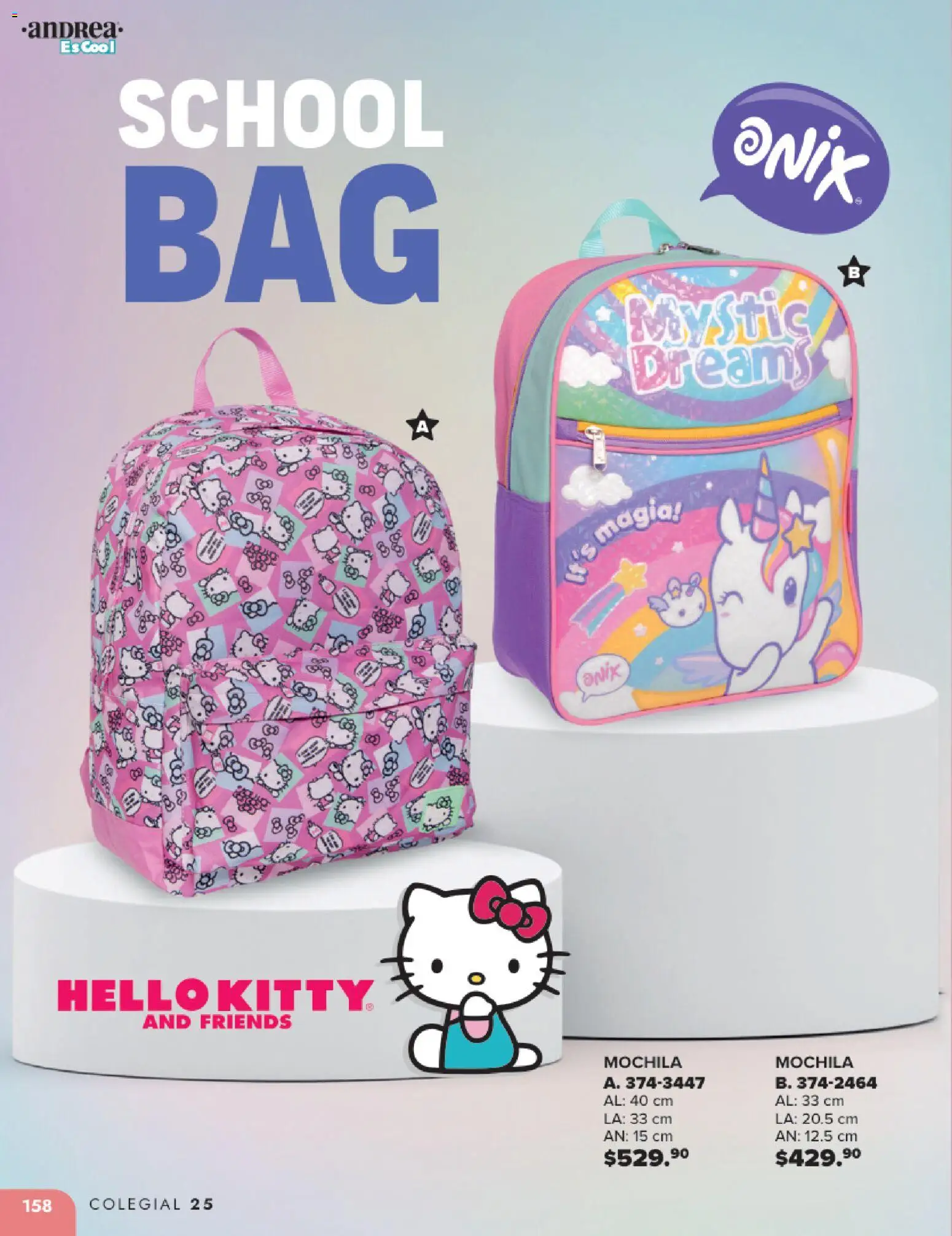 Nuevas ofertas de Andrea válidas en toda la República Mexicana desde el 25.05.2025. ¡Encuentra las mejores ofertas en Andrea catálogo Colegial ! | Página: 158 | Productos: Mochila