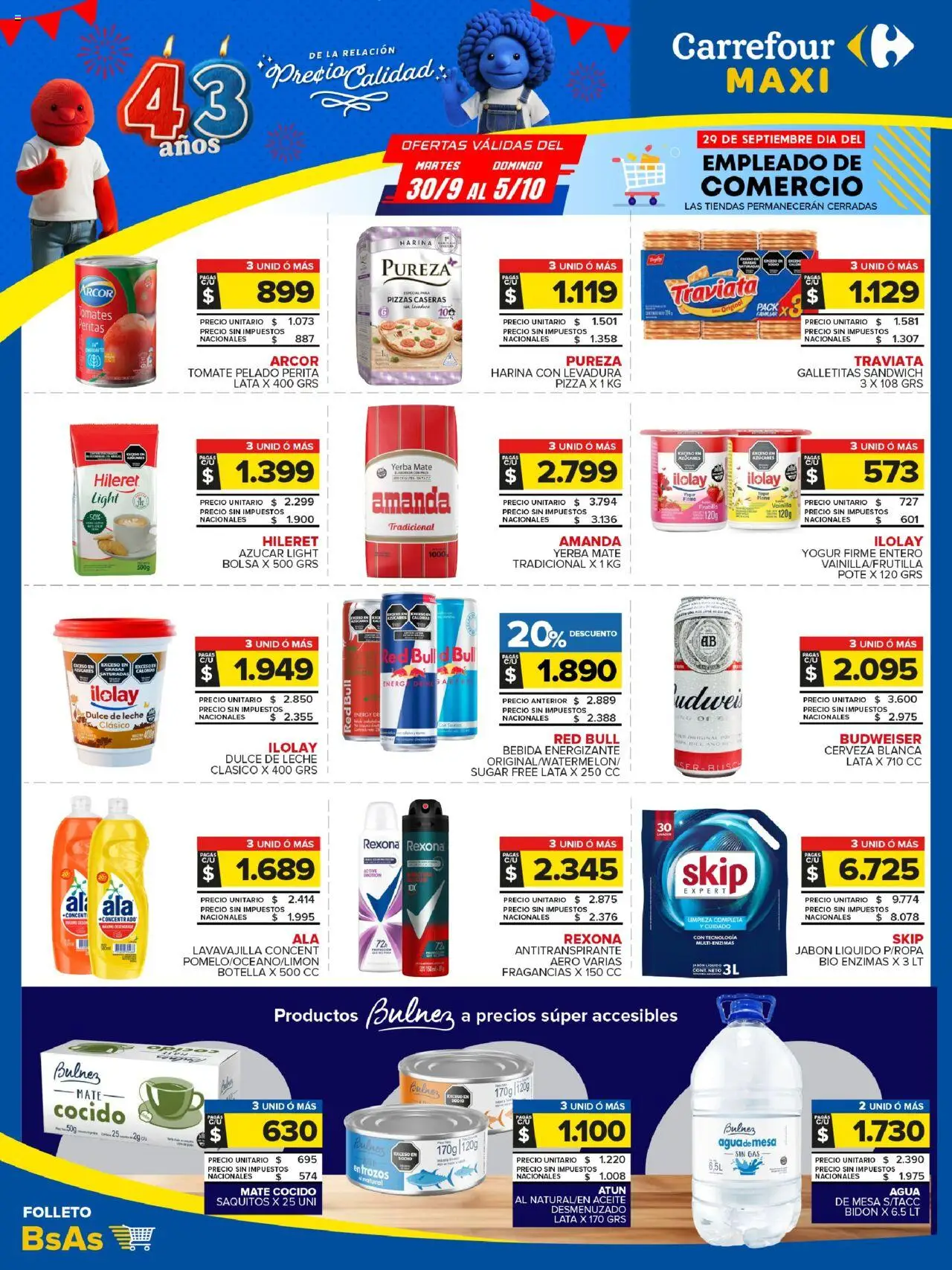 Carrefour Maxi catálogo │ válido desde el 30.09.2025 | Página: 1 | Productos: Aceite, Jabón líquido, Tomate, Agua