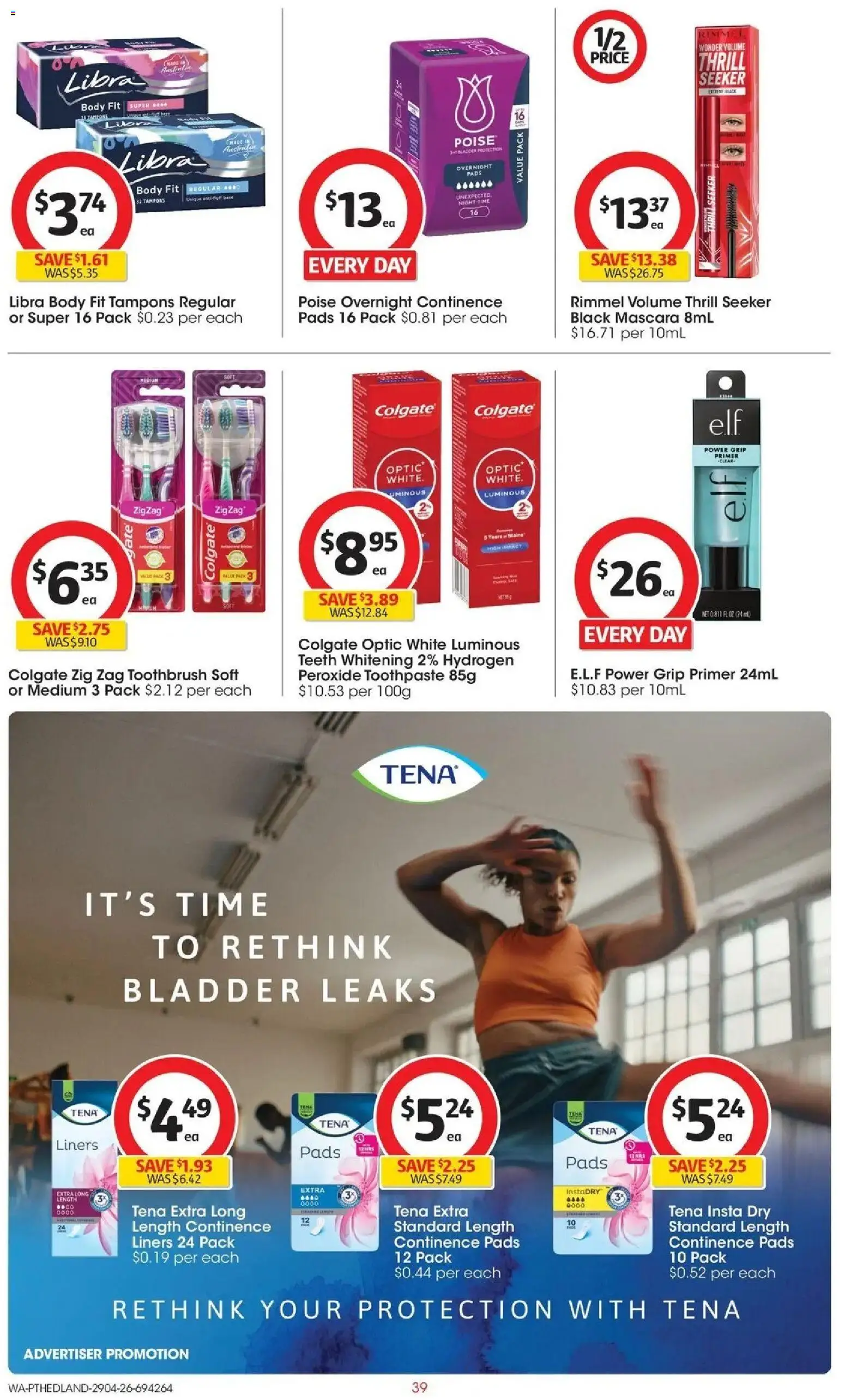 Coles catalogue - valid from 28.04.2026 | Page: 39 | Products: Gate, Mascara, Toothpaste, Teeth whitening