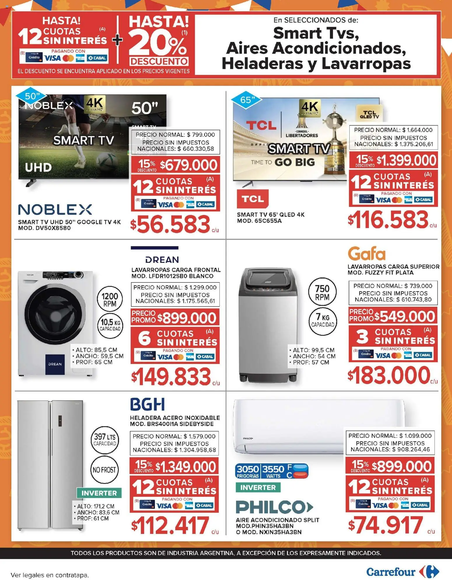 Carrefour -Carrefour Hiper │ válido desde el 21.04.2026 | Página: 23 | Productos: Aire acondicionado, Lavarropas, Heladera