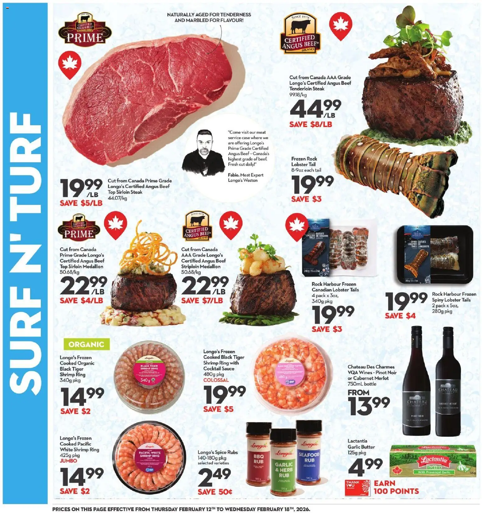 Longo's flyer valid from 12.02.2026 | Page: 5 | Products: Beef, Case, Butter