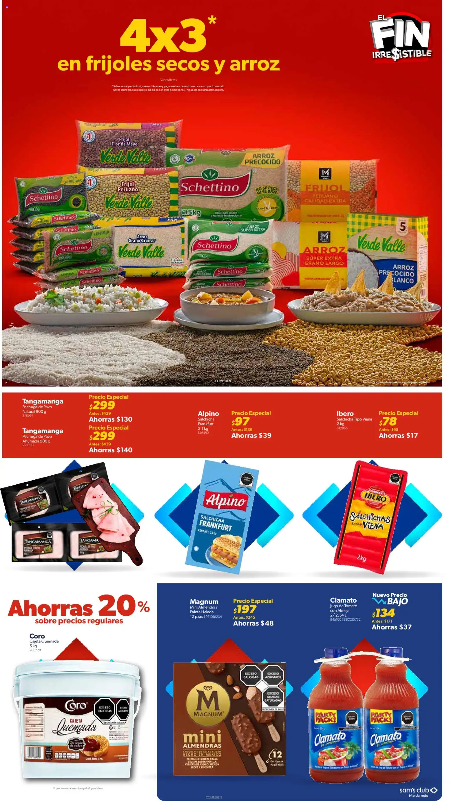 Nuevas ofertas de Sam's Club válidas en toda la República Mexicana desde el 04.11.2025. ¡Encuentra las mejores ofertas en Sam's Club Buen Fin! | Página: 24 | Productos: Paleta, Tomate, Almendra, Sobre