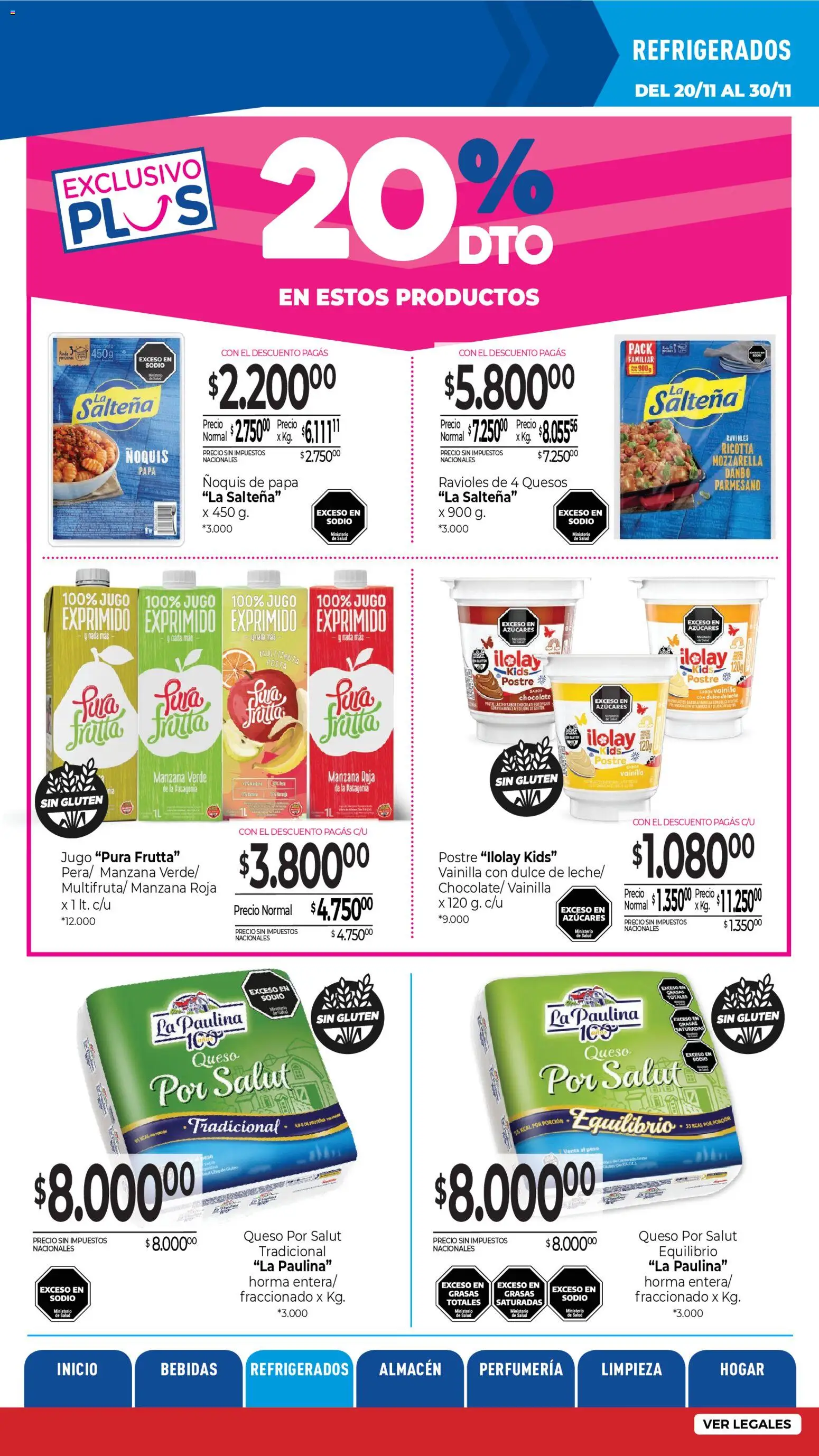 La Anonima catálogo │ válido desde el 20.11.2025 | Página: 15 | Productos: Queso, Chocolate, Ravioles, Ñoquis