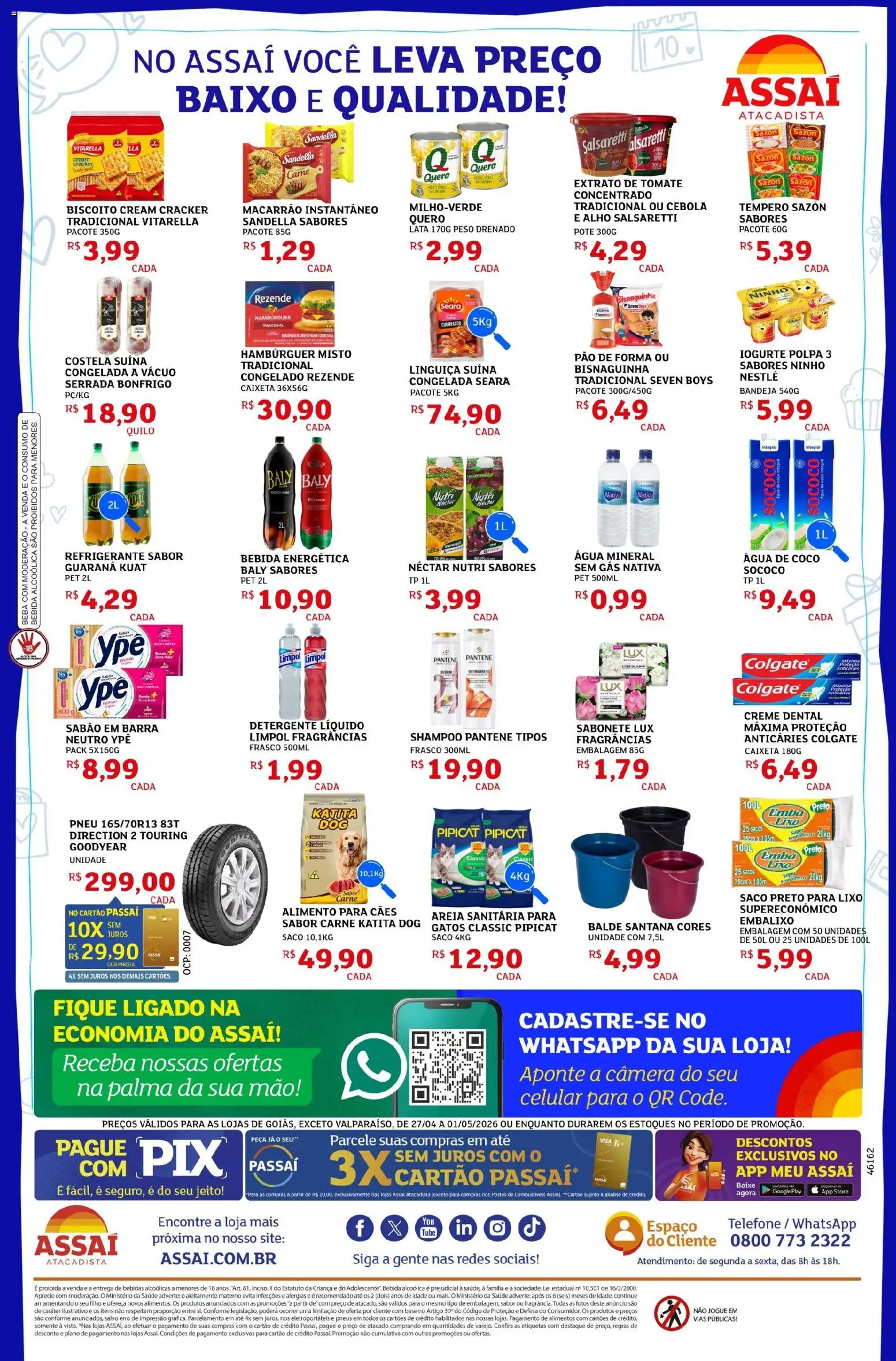 Assaí Atacadista Folheto - válido de 27.04.2026 | Página: 2 | Produtos: Pneu, Shampoo pantene, Bebida, Refrigerante