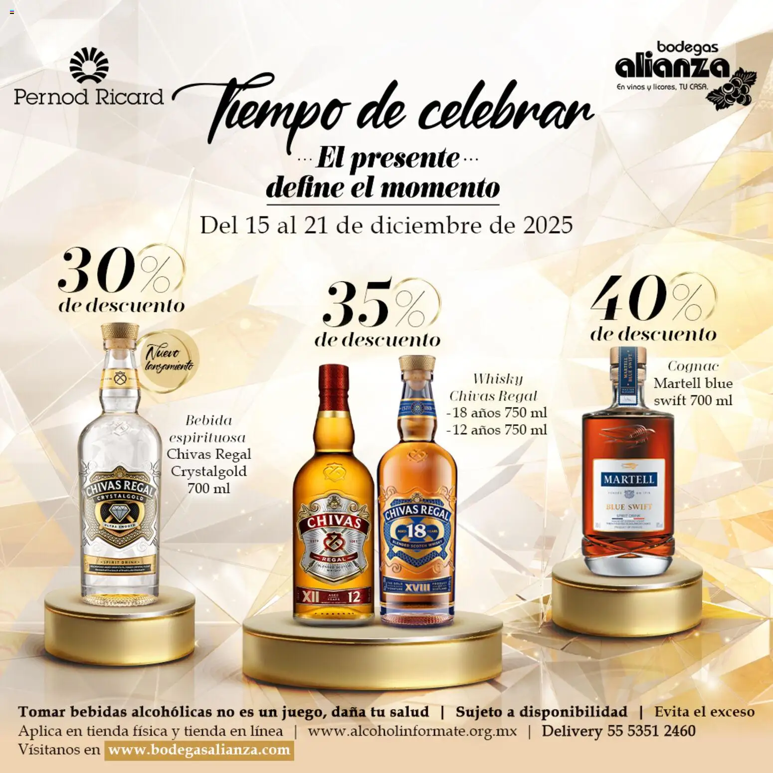 Nuevas ofertas de Bodegas Alianza válidas en toda la República Mexicana desde el 15.12.2025. ¡Encuentra las mejores ofertas en Bodegas Alianza catálogo La temporada de descuentos! | Página: 1 | Productos: Whisky