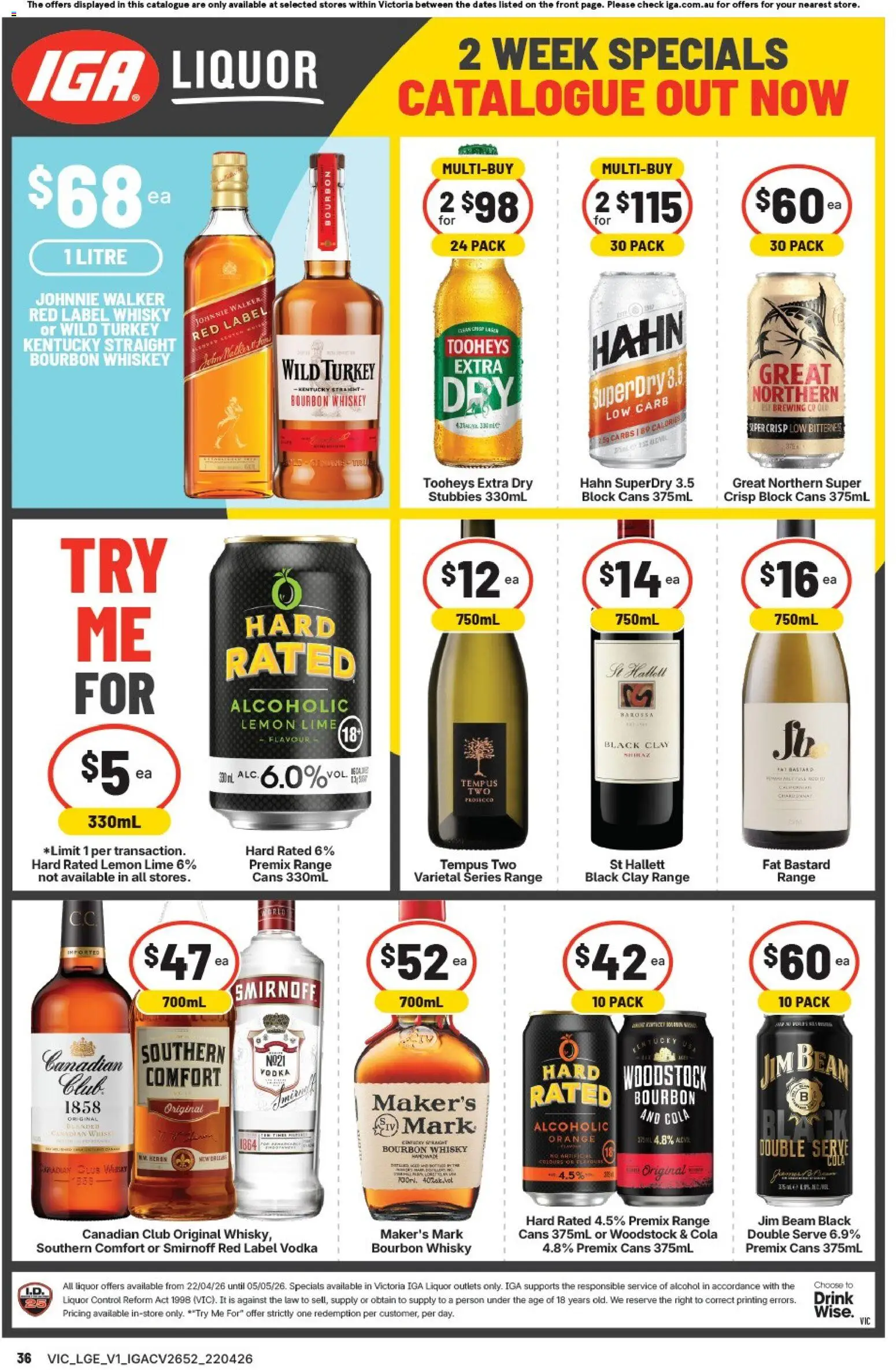 IGA catalogue - valid from 22.04.2026 | Page: 2 | Products: Bourbon, Turkey, Lime, Tv