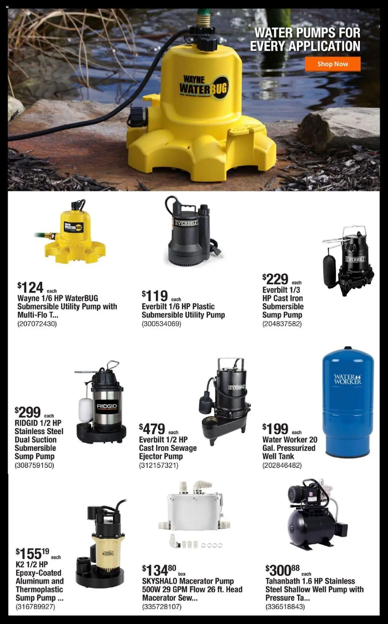 Home Depot Shop Pro Ad - FL - valid from 15.09.2025 | Page: 4 | Products: Pump, Water, Iron