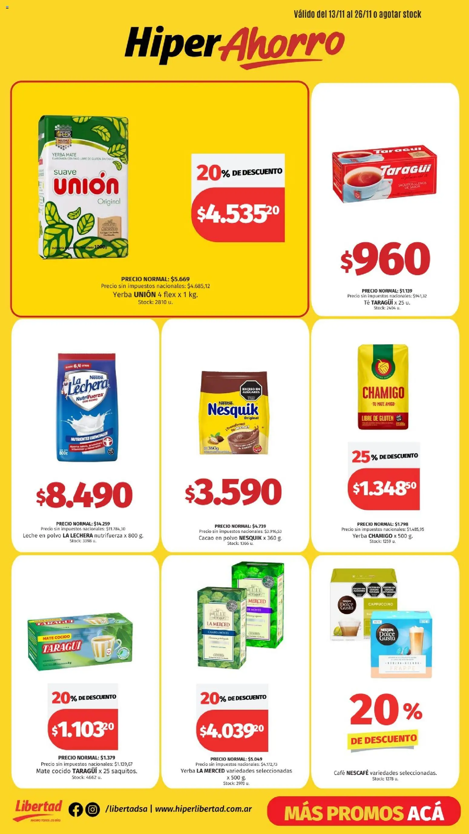 Hipermercado Libertad catálogo │ válido desde el 13.11.2025 | Página: 4 | Productos: Vitaminas, Mate, Yerba, Cacao