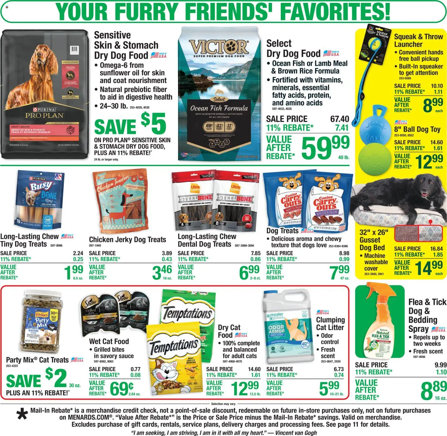 Menards - Weekly Ad - valid from 18.03.2026 | Page: 3 | Products: Dog Food, Cat Food, Cat Litter, Rice