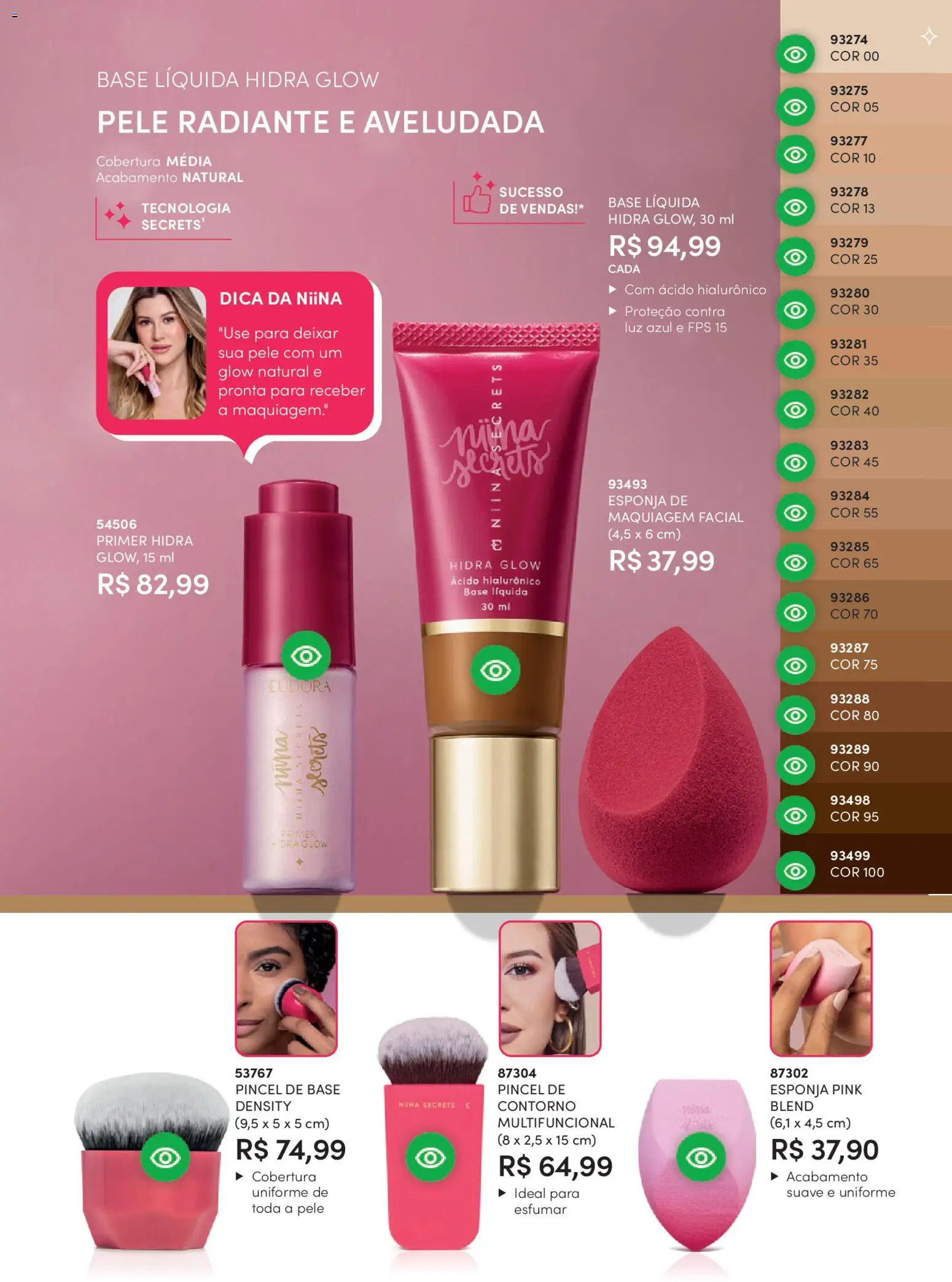 Eudora Folheto - válido de 17.12.2025 | Página: 96 | Produtos: Maquiagem, Pincel, Esponja, Base