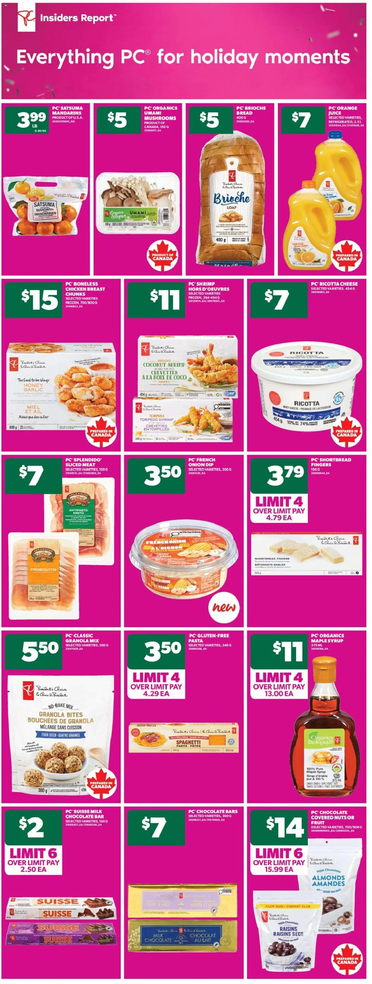 Real Canadian Superstore flyer valid from 18.12.2025 | Page: 10 | Products: Nuts, PC, Cheese, Juice