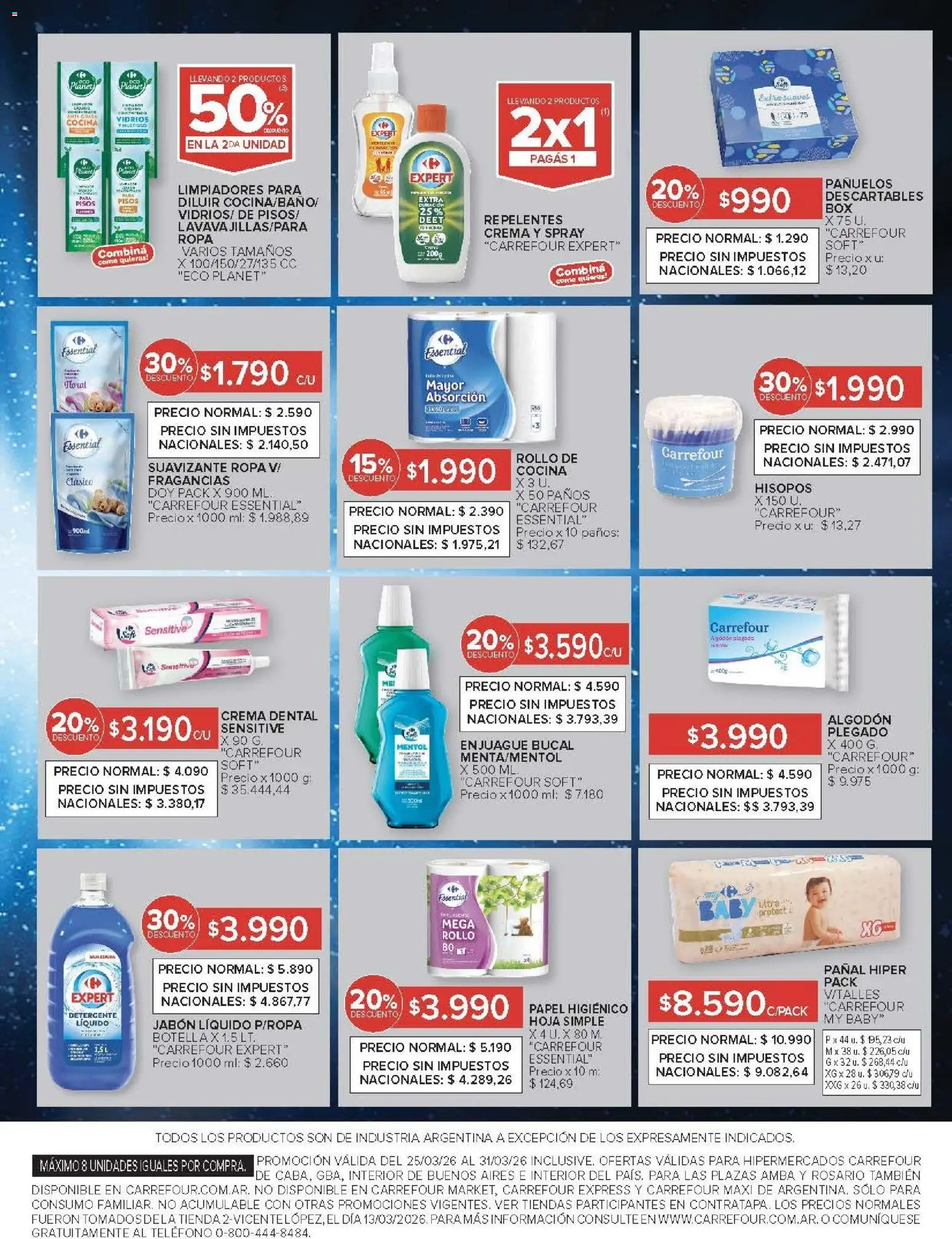 Carrefour ofertas │ válido desde el 25.03.2026 | Página: 16 | Productos: Detergente, Ropa, Suavizante, Crema