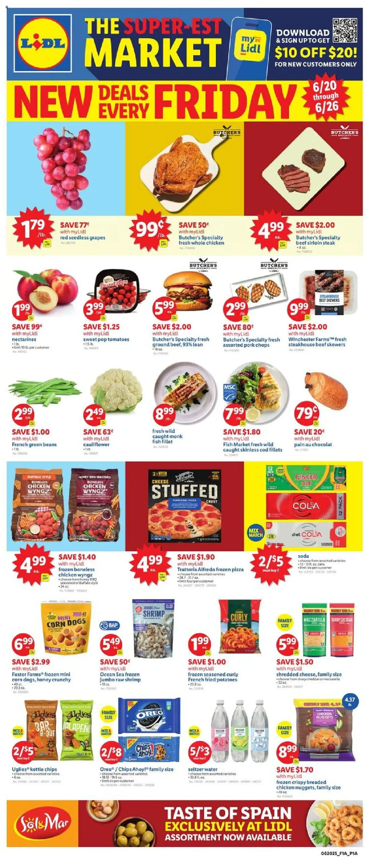 Lidl Weekly Ad - valid from 20.06.2025 | Page: 1 | Products: Tomatoes, Beef, Potatoes, Water