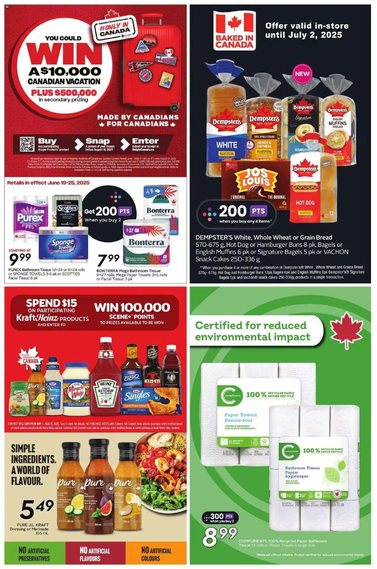 Safeway flyer valid from 19.06.2025 | Page: 21 | Products: Ketchup, Sponge, Bread
