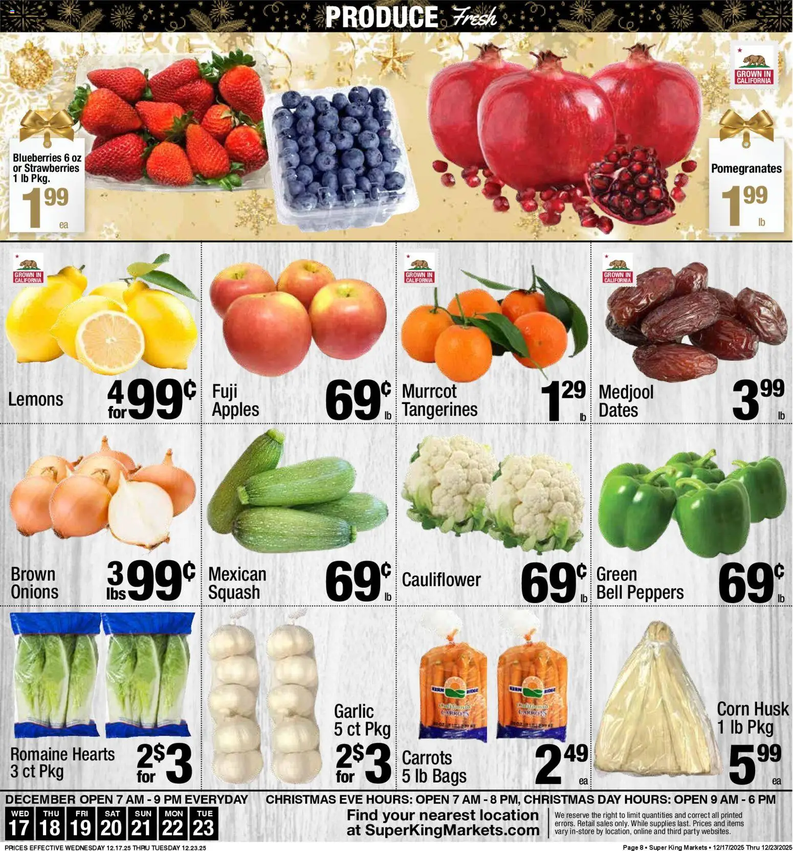 Super King Weekly Ad - valid from 17.12.2025 | Page: 9 | Products: Squash, Apples, Tangerines, Garlic