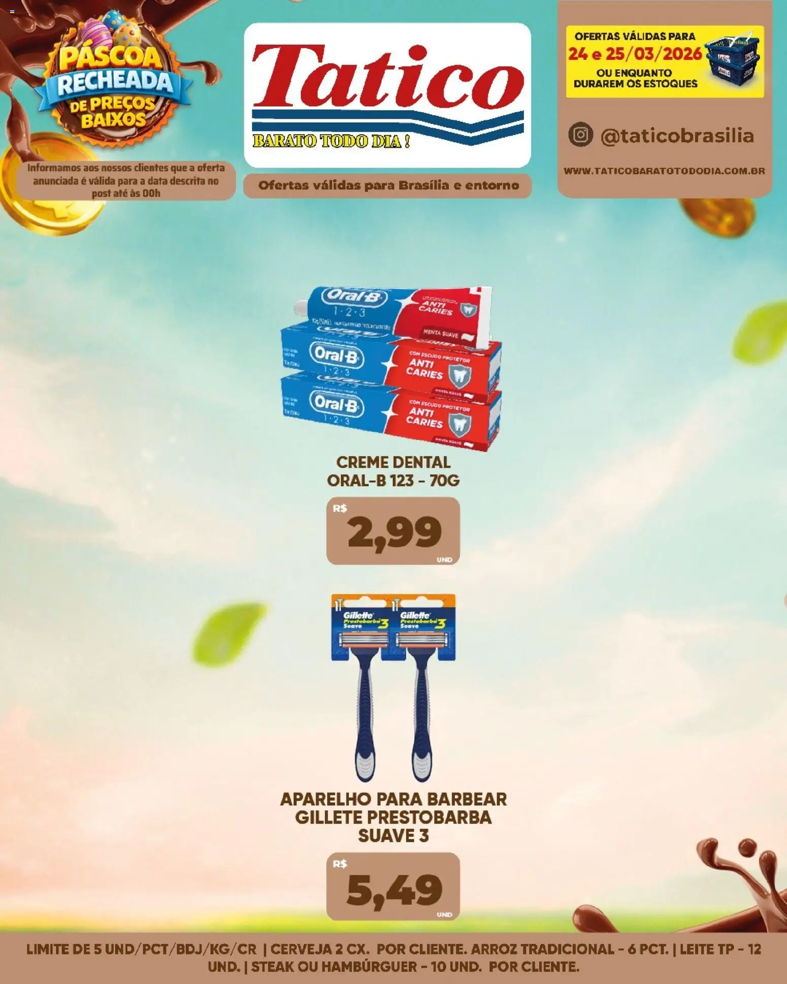 Tatico Folheto - válido de 26.03.2026 | Página: 33 | Produtos: Leite, Arroz, Creme, Hambúrguer