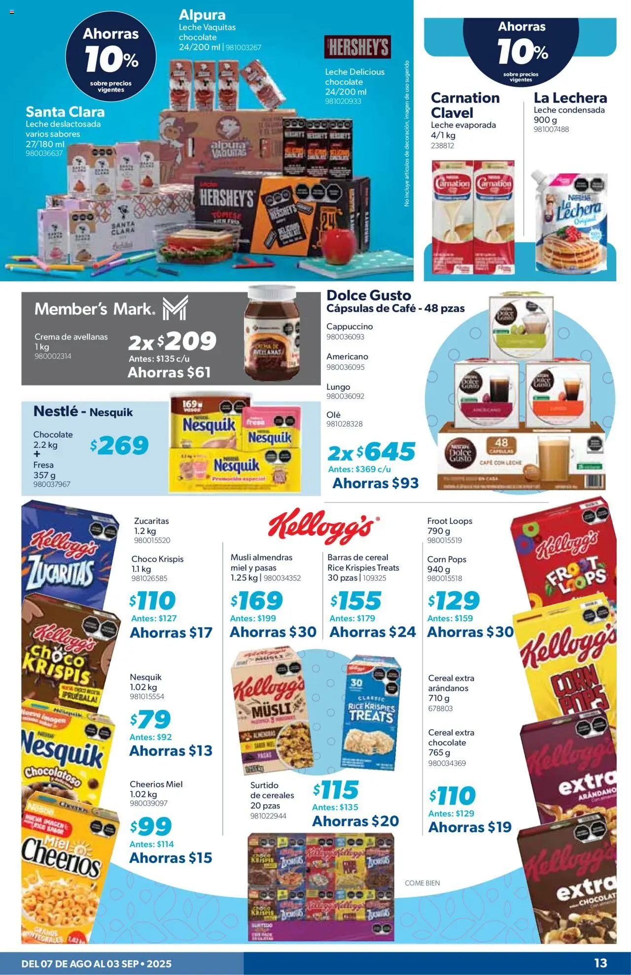 Nuevas ofertas de Sam's Club válidas en toda la República Mexicana desde el 07.08.2025. ¡Encuentra las mejores ofertas en Sam's Club - Catálogo Productos Especiales! | Página: 13 | Productos: Chocolate, Arándanos, Cereales, Sobre