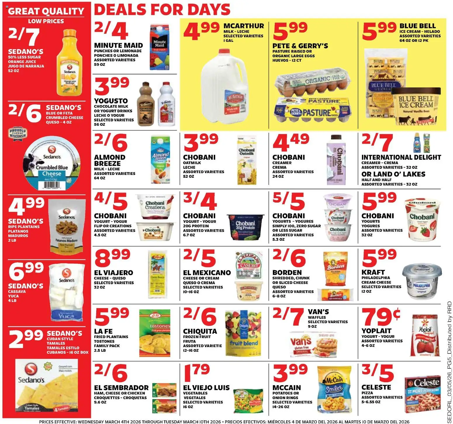 Sedano's Weekly Ad - valid from 04.03.2026 | Page: 5 | Products: Box, Milk, Pizza, Cream